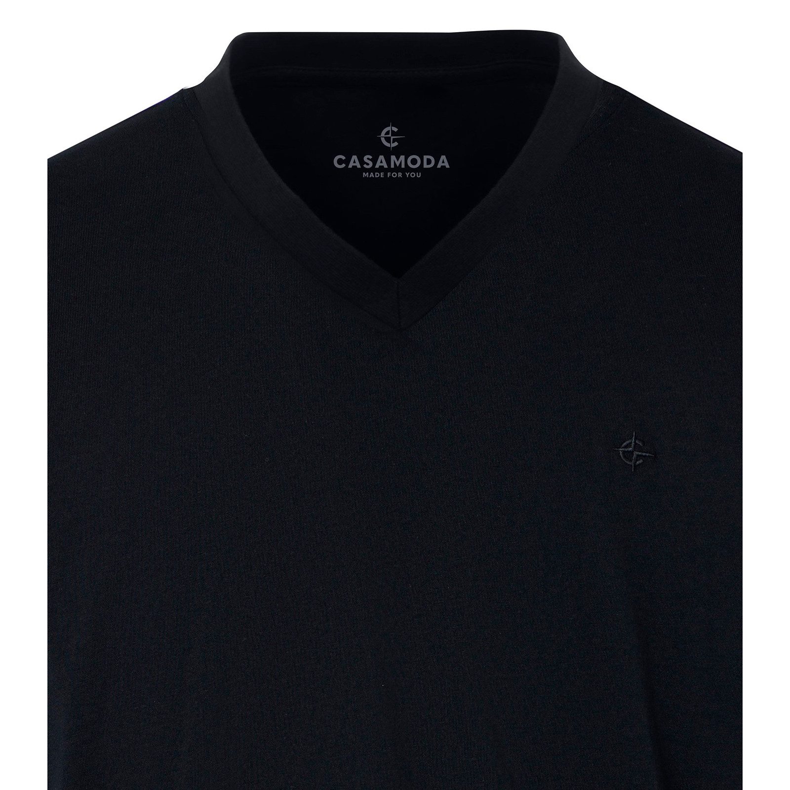 CASAMODA V-Shirt CasaModa Doppelpack V-Neck T-Shirts schwarz XXL