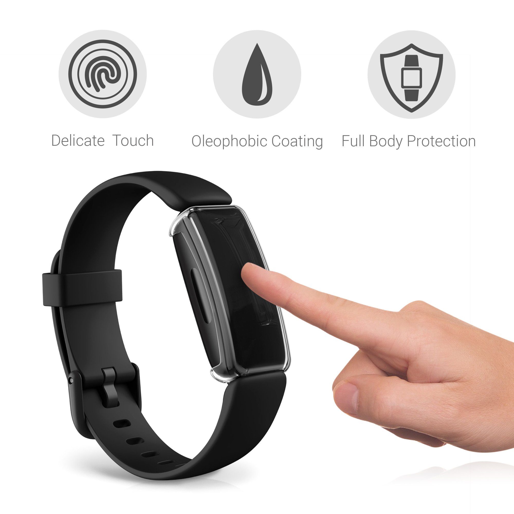 kwmobile Smartwatch-Hülle 2x Silikon Hülle für Fitbit Inspire 3 / Inspire 2 / Ace 3, Schutzhülle Fullbody Display Cover Set aus Silikon