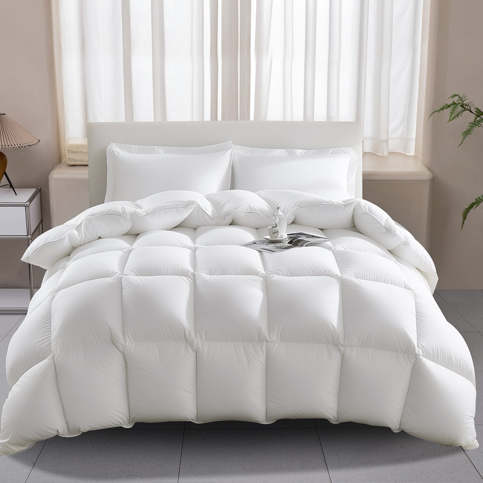 Wellos Daunenbettdecke 135/155/200x200 cm Ganzjahresdecke 100% günstig online kaufen