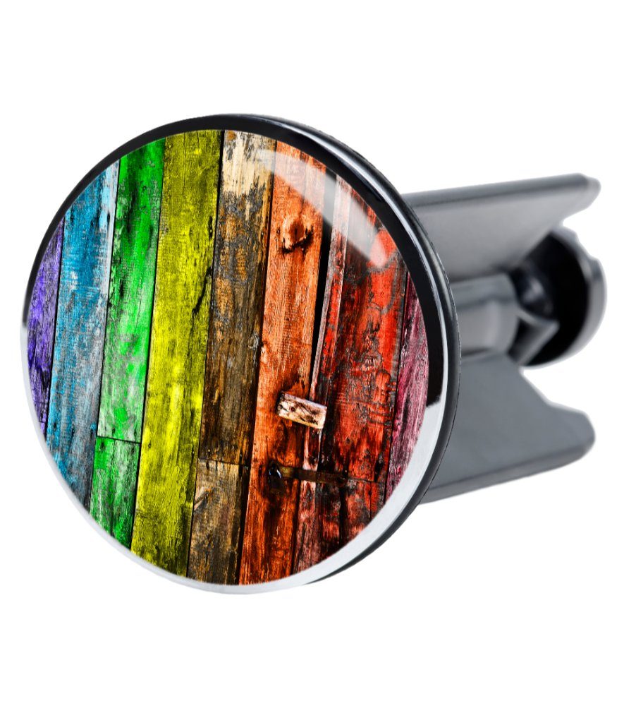 Sanilo Waschbeckenstöpsel Rainbow, Ø 4.0 cm, hochwertig, universell, mit Motiv, 100% wasserdicht
