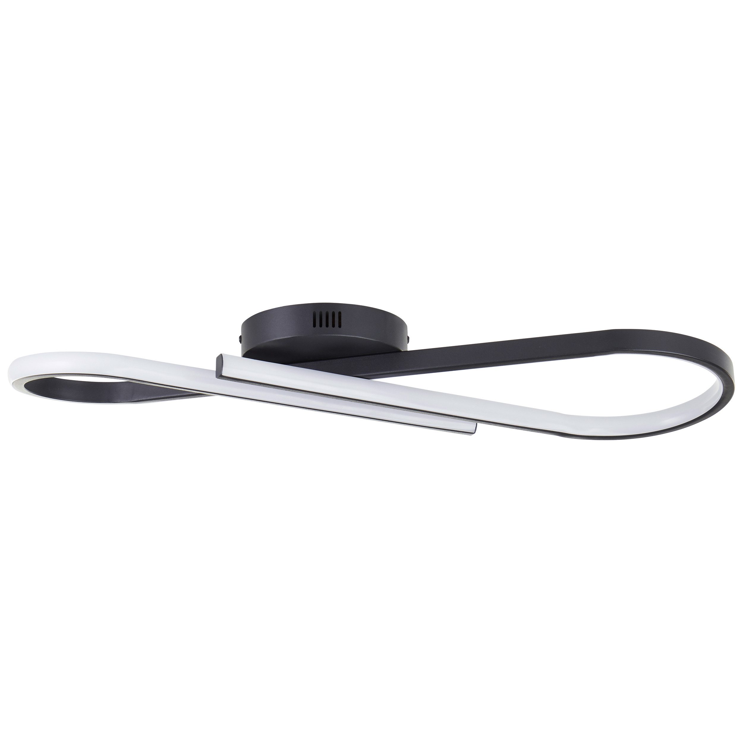 Brilliant LED Deckenleuchte Hinton, Dimmfunktion, LED fest integriert, Warmweiß, 66x20 cm, 2800lm, 3000K, dimmbar, Metall, schwarz