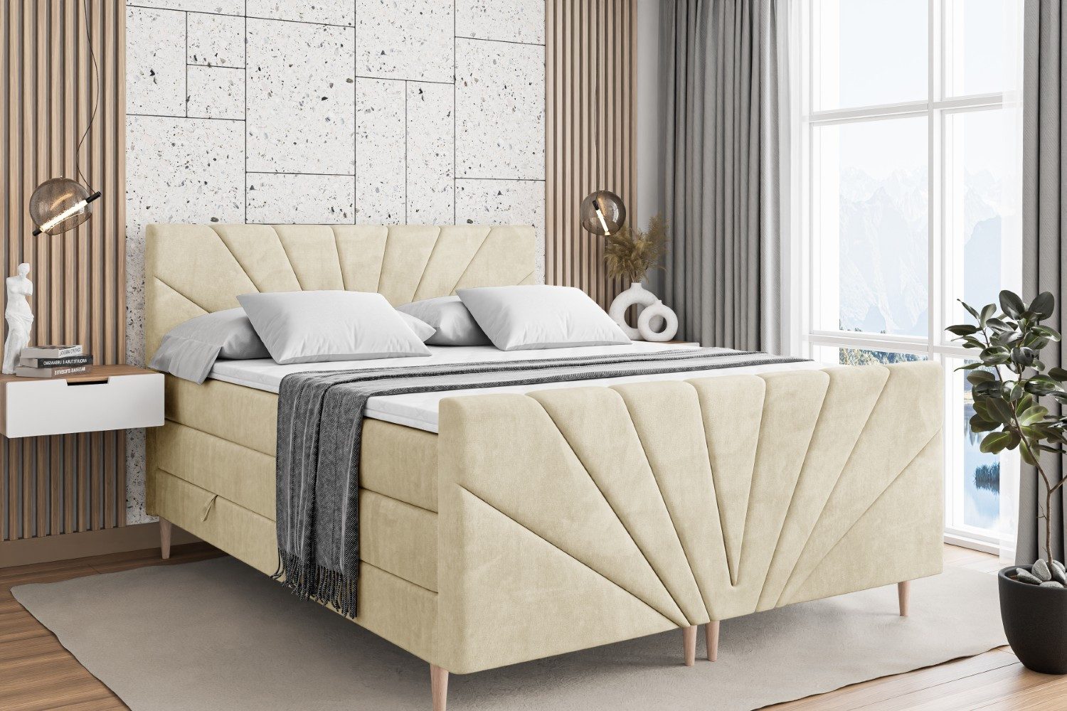 ALTDECOR Boxspringbett MILTIO-F-Z KING (Multipocket-Matratze H4, günstig online kaufen