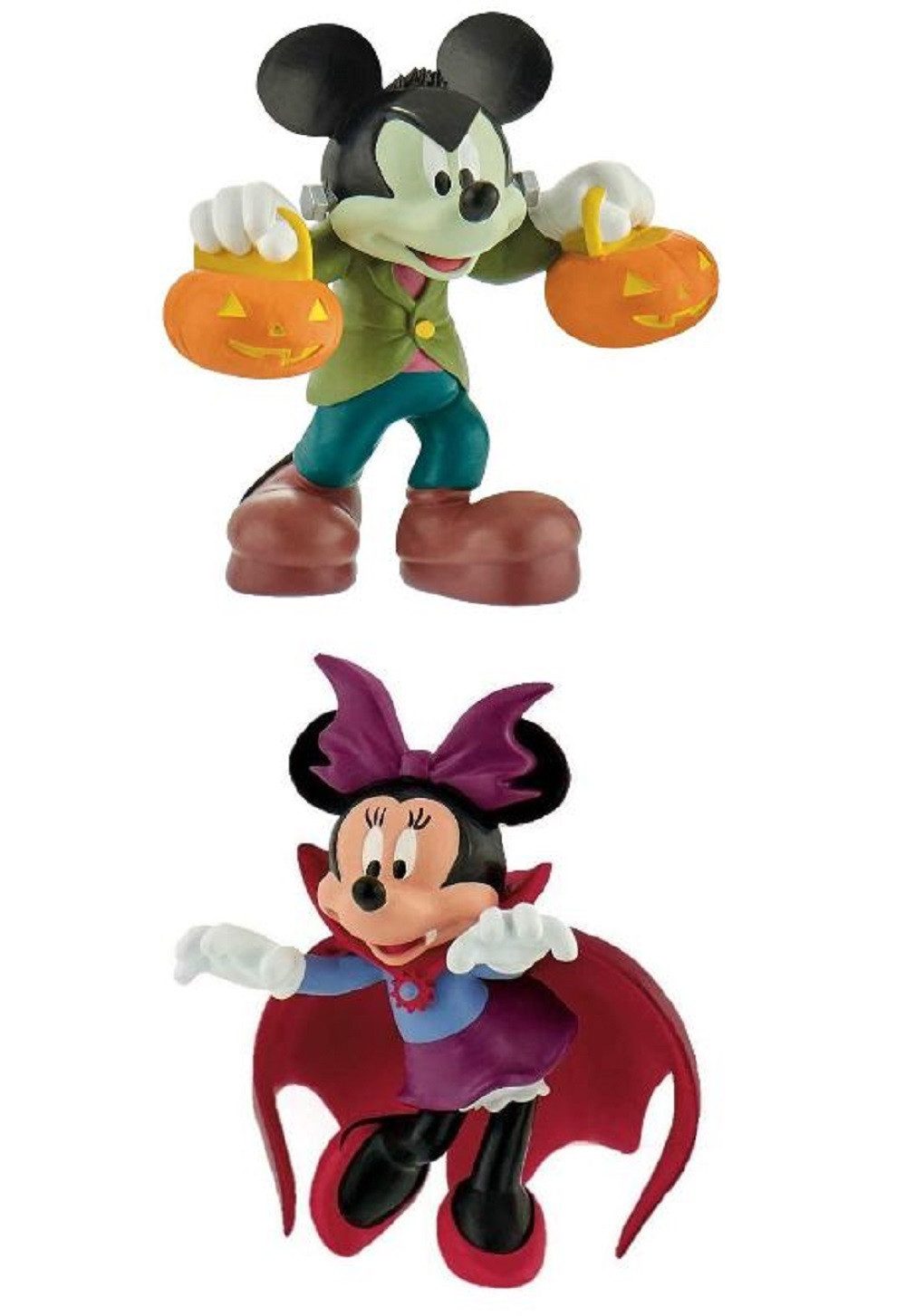 BULLYLAND Spielfigur Bullyland ca. 7 cm Spielfigur, Minnie / Mickey Mouse Halloween, (2-tlg), Sammelfiguren / Ideal als Dekoration