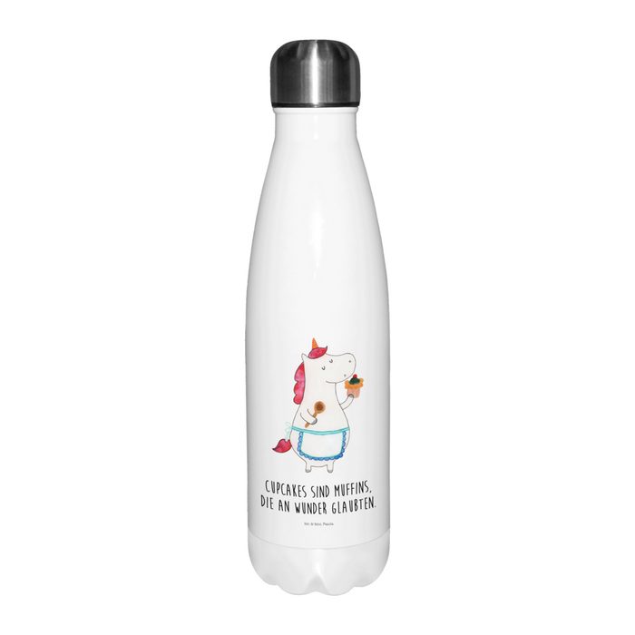 Mr. & Mrs. Panda Thermoflasche Einhorn Küchenfee - Weiß - Geschenk Einhörner Trinkflasche Pegasus