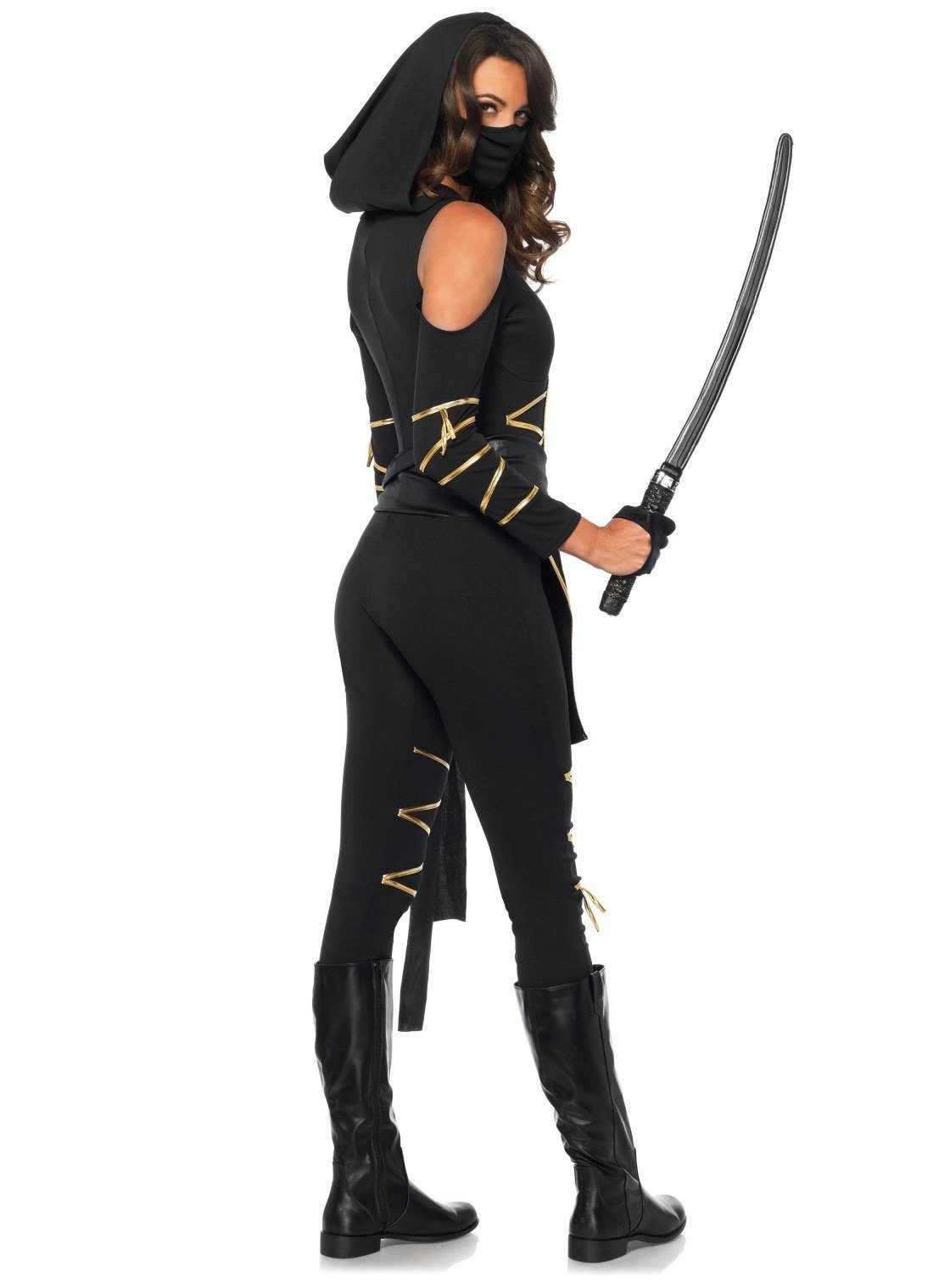 Leg Avenue Kostüm Ninjakriegerin, Werde zur gefährlichen Kämpferin im Catsuit!