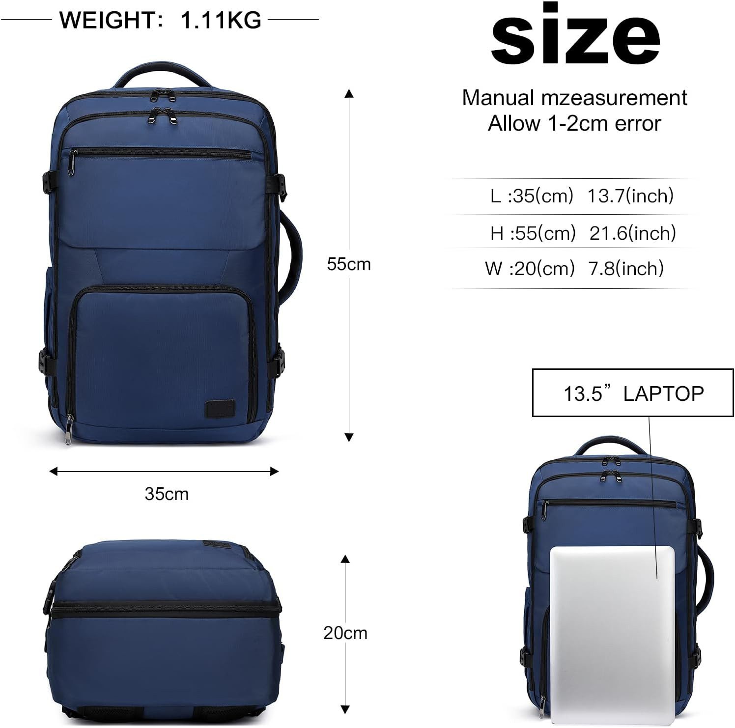 KONO Rucksack Handgepäck Wasserdicht für Geschäftsreise günstig online kaufen
