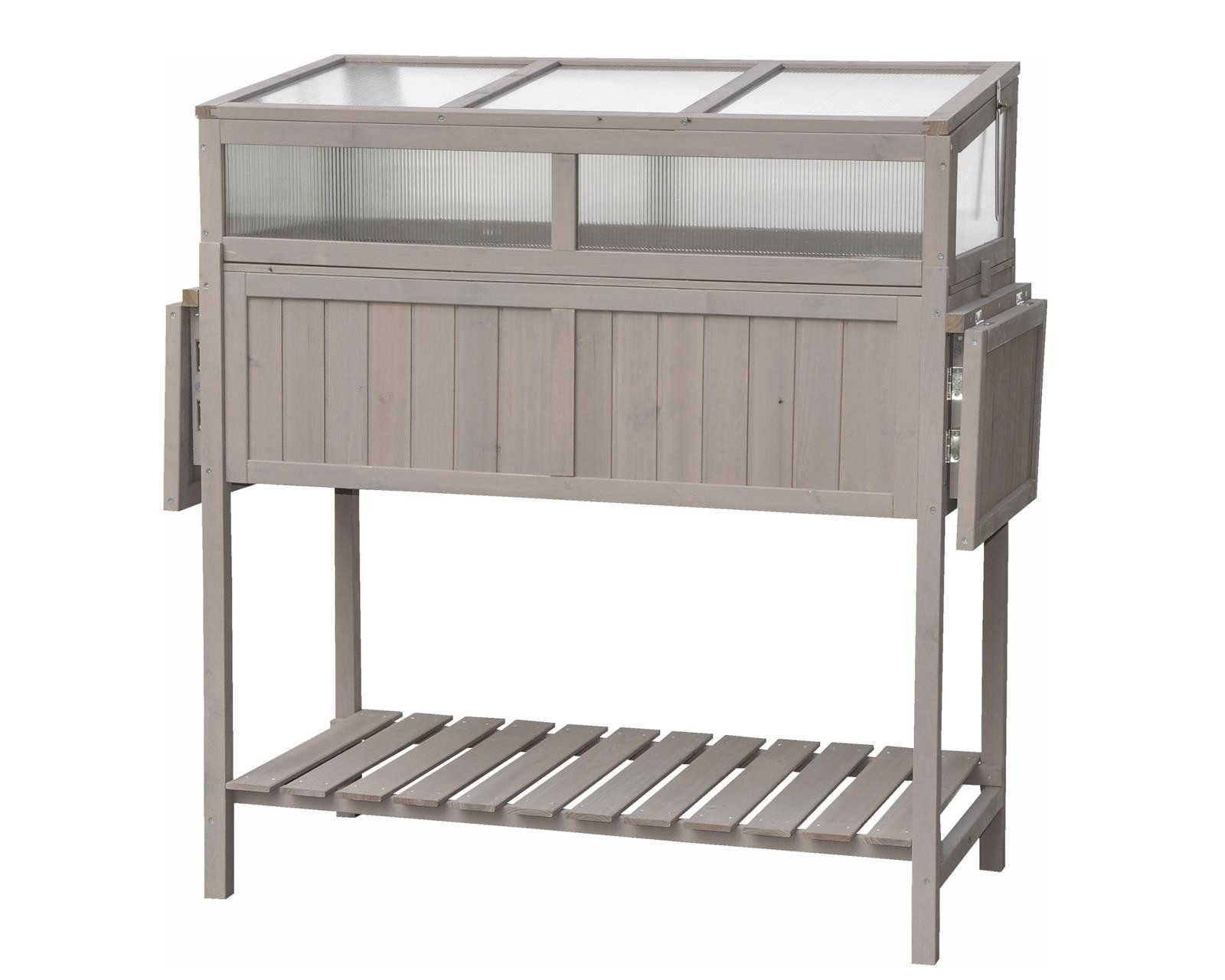 dazikemo Blumenkasten Hochbeet Teresa XL grau