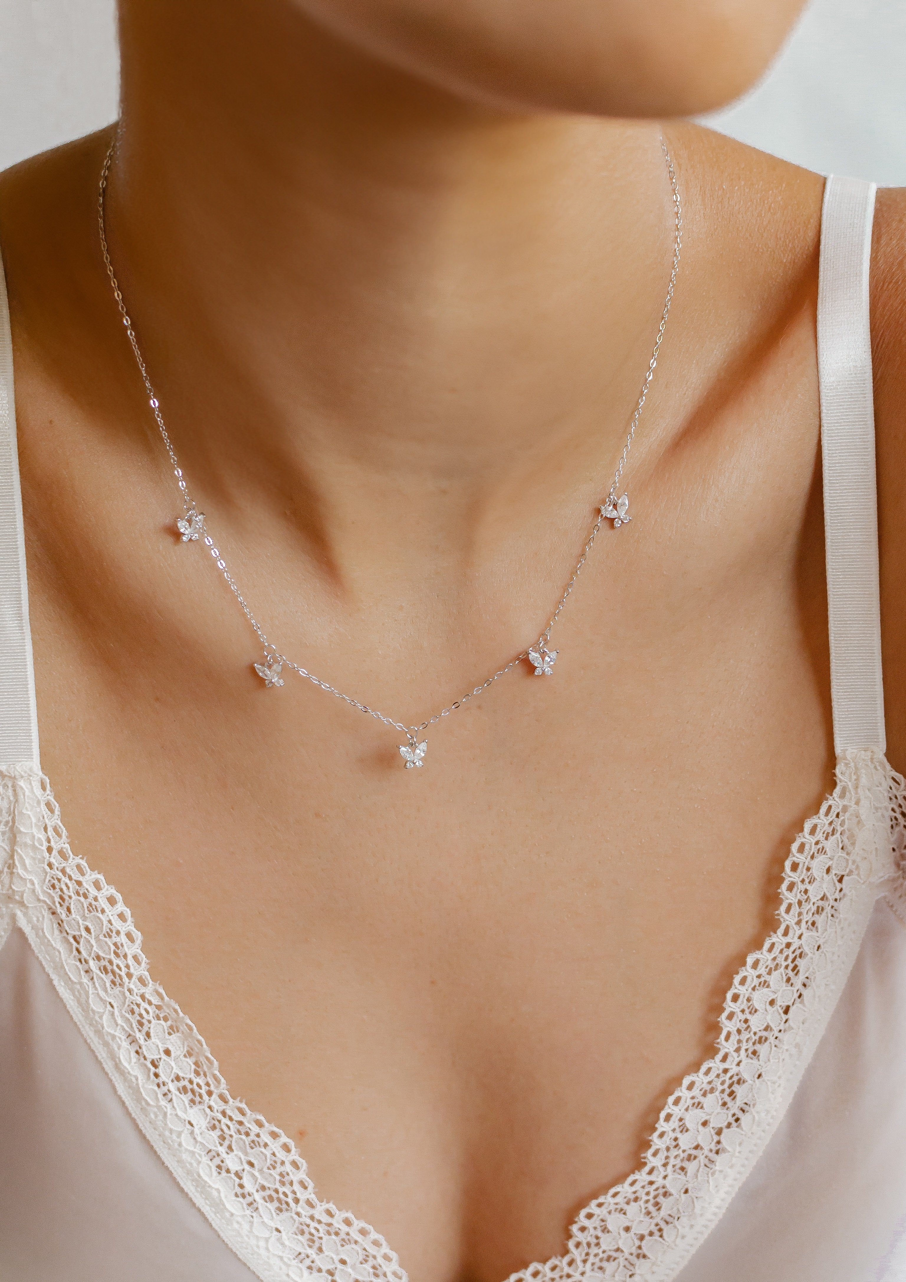 Hey Happiness Kette mit Anhänger Schmetterling Kristall, Kette Silber 925 D günstig online kaufen