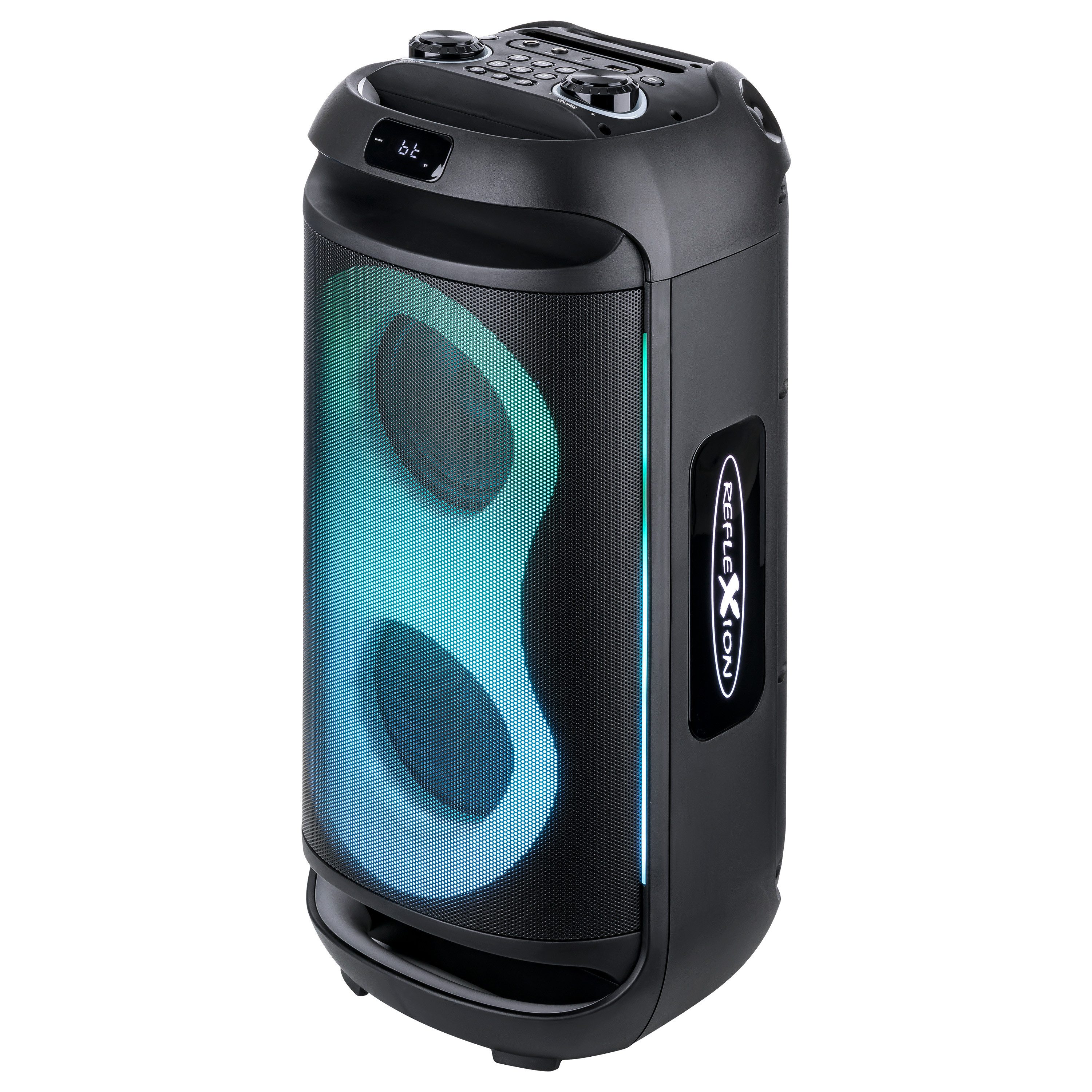 Reflexion PSX40BT Discobeleuchtung mit Modi-Auswahl Party-Lautsprecher (Bluetooth, 500 W, Bluetooth, Radio, Karaoke, Disco-Licht Effekte, Super BASS-Taste)