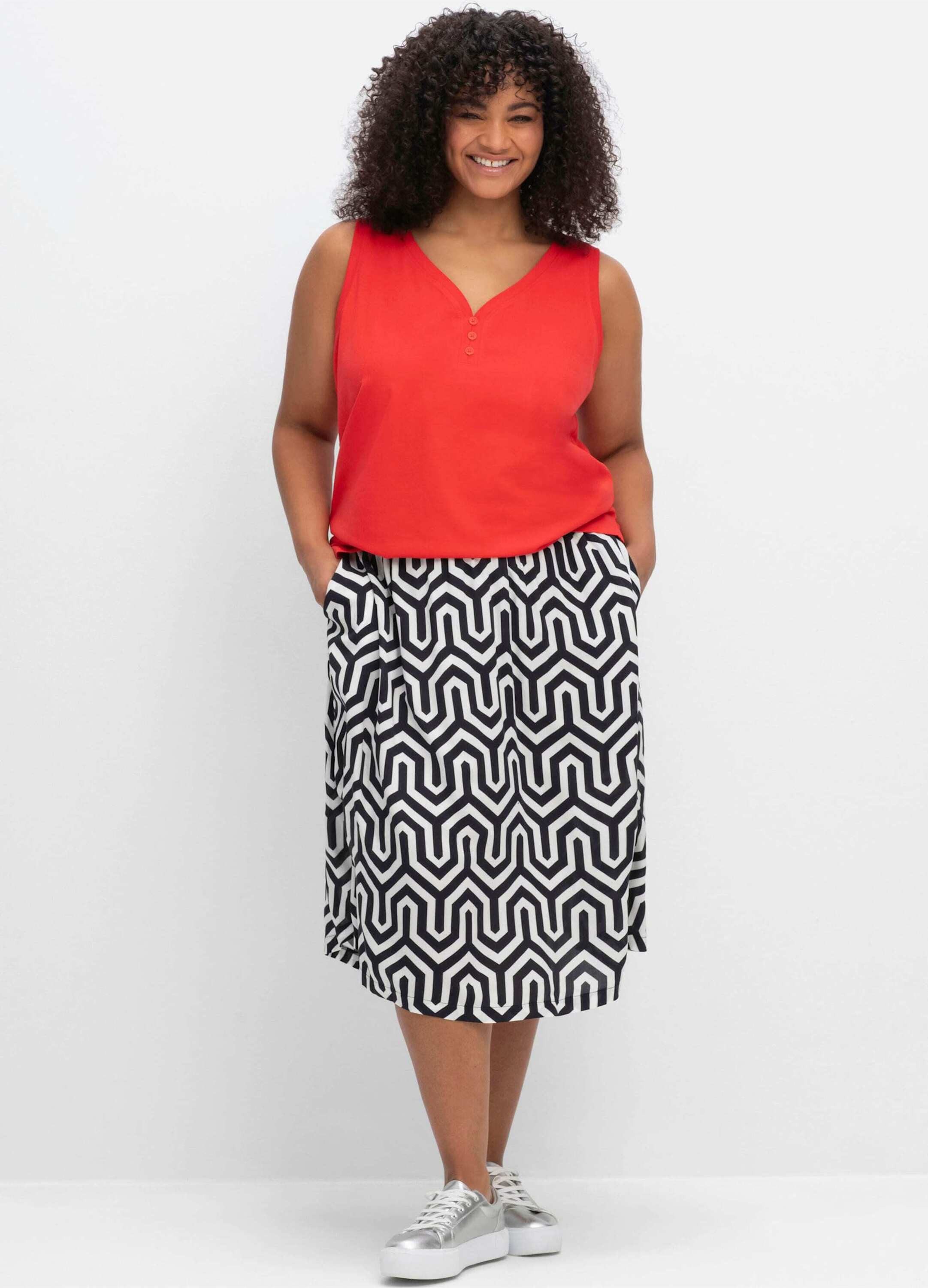Sheego Shirttop Tanktop Ärmellos