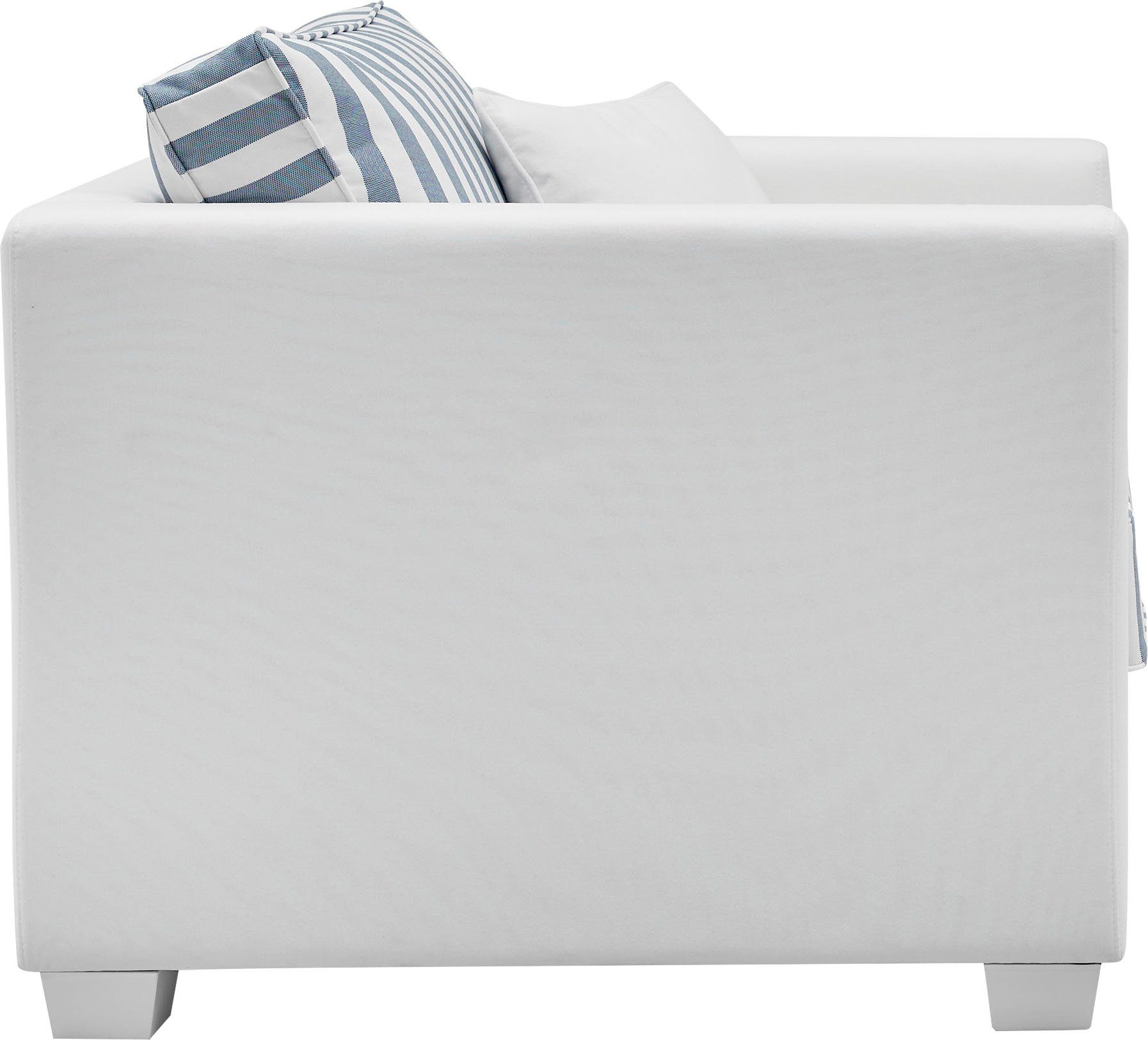 Home affaire Sessel CALIFORNIA, maritimer Landhausstil, Sessel mit Holzfüßen Weiß lackiert
