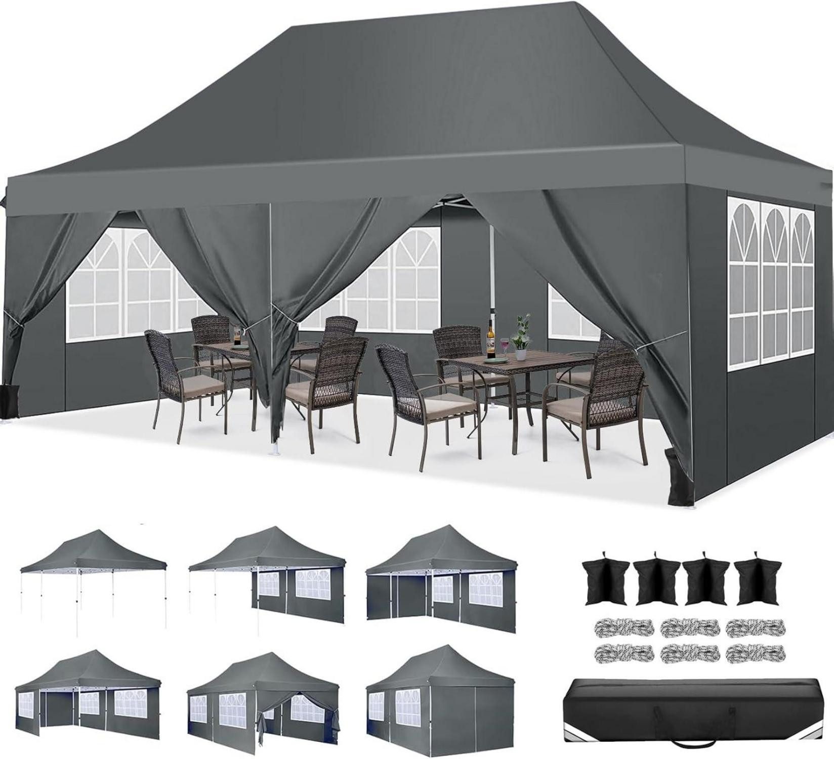 Faltpavillon Faltpavillon 3x6m Wasserdicht Stabil Winterfest Partyzelt mit