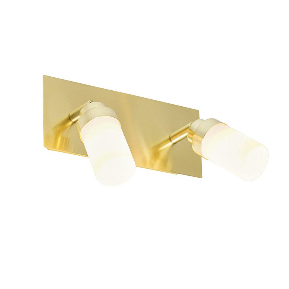 Qazqa LED Aufbaustrahler Japie, ohne Leuchtmittel, Warmweiß, QAZQA Aufbau­spot, g9, Gold, Stahl, Modern