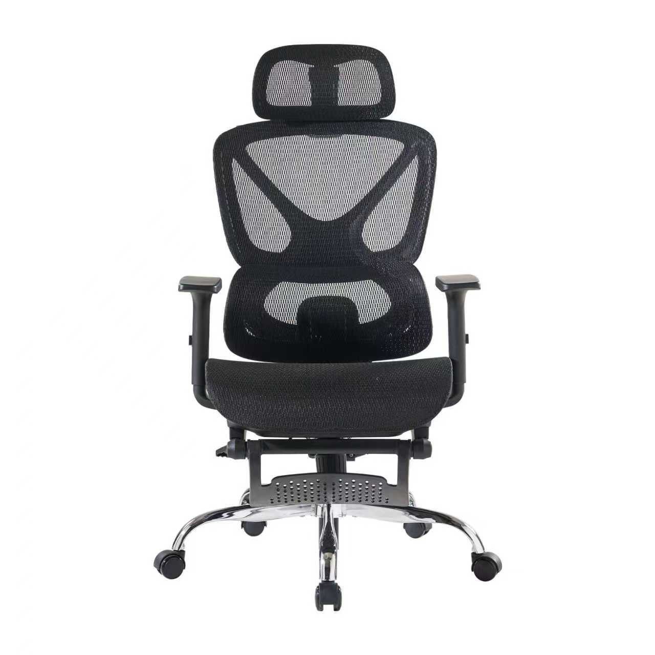 FOXSPORT Bürostuhl, Ergonomischer Premium-Schreibtischstuhl (Computer-Bürostuhl), 4D-Armlehnen, 3D-Kopfstütze, 4D-Lendenstütze, Rückenlehne (90°–135)