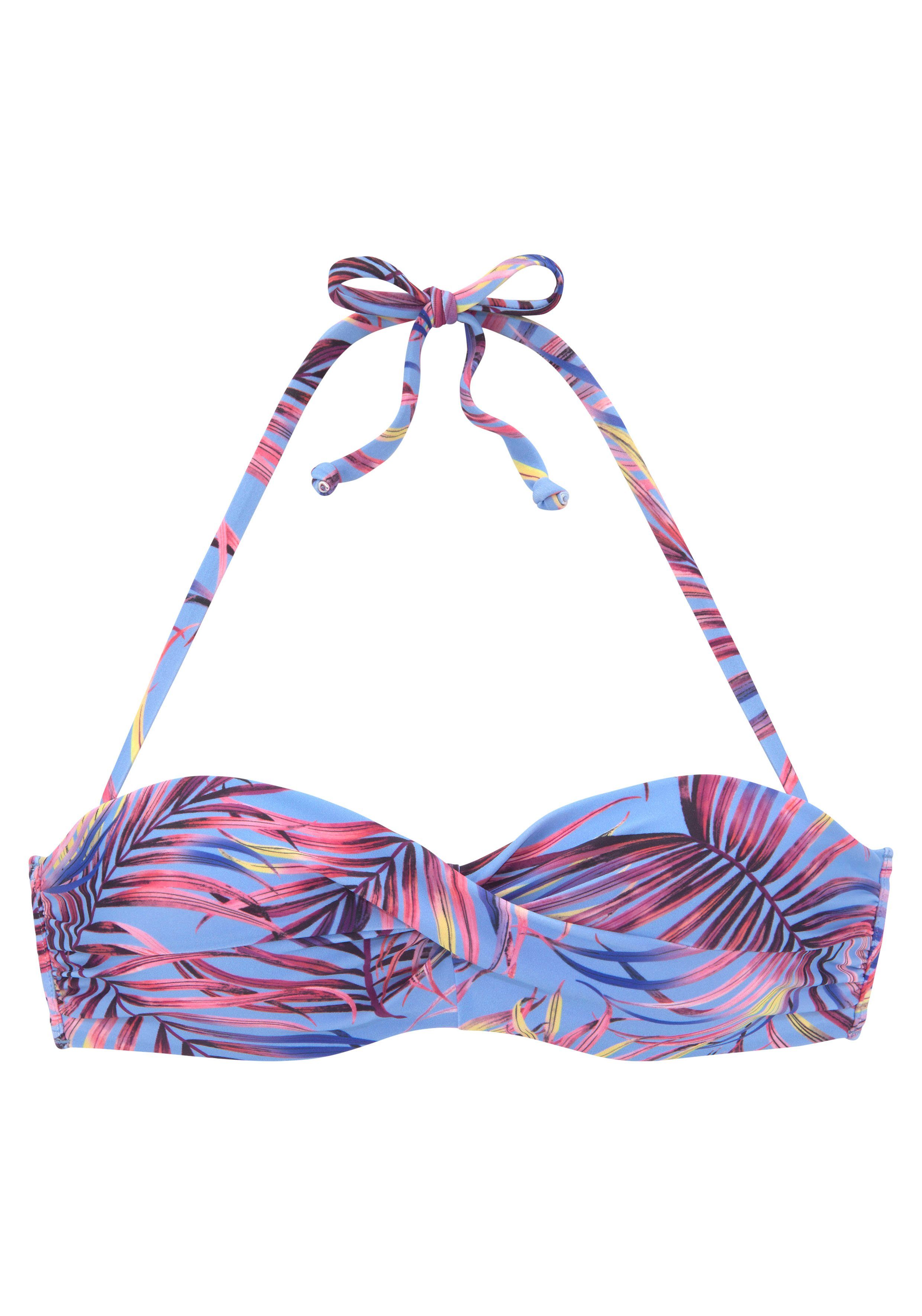 LASCANA Bügel-Bandeau-Bikini-Top Breese, im tropischen Design günstig online kaufen