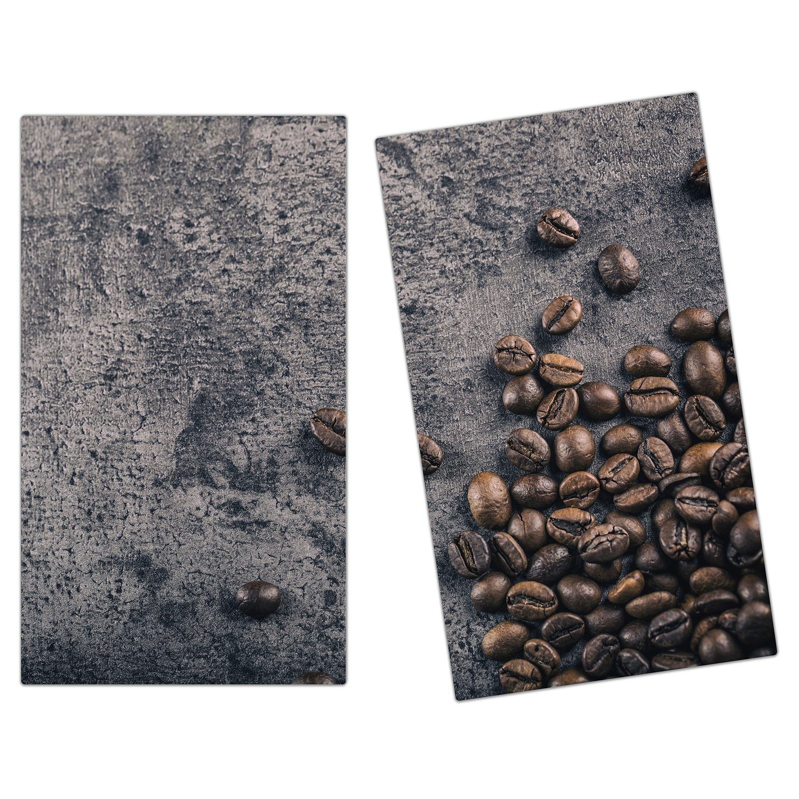 Primedeco (2 Glas, Spritzschutz Kaffeebohnen aus Glas Herdabdeckplatte Herd-Abdeckplatte tlg) geröstet,