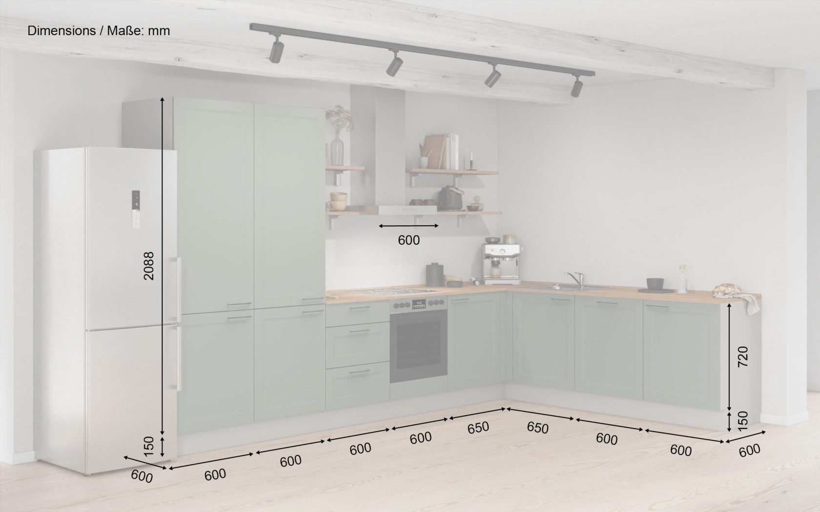 nobilia® Winkelküche Alma, individuell anpassbar, gratis Küchenplanung mit Profis, (Breite 613.2 cm), vormontiert, wahlw. mit E-Geräten, inkl. Lieferung
