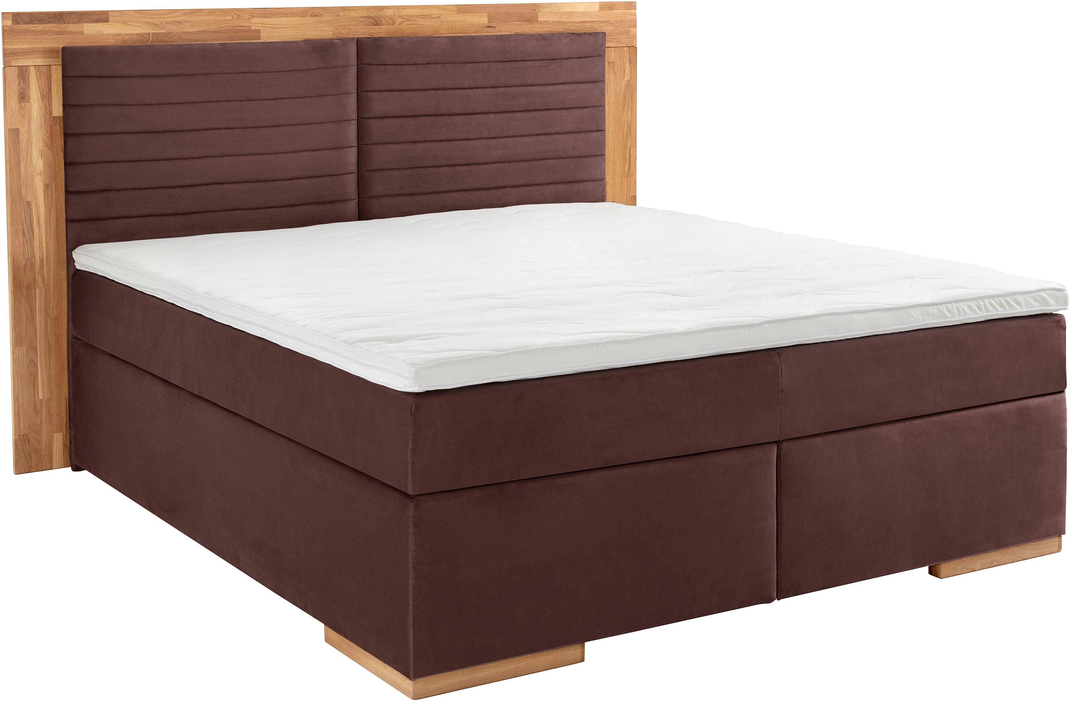 PLACES OF STYLE Boxspringbett "Cup" mit LED-Beleuchtung, Massivholzrahmen u günstig online kaufen