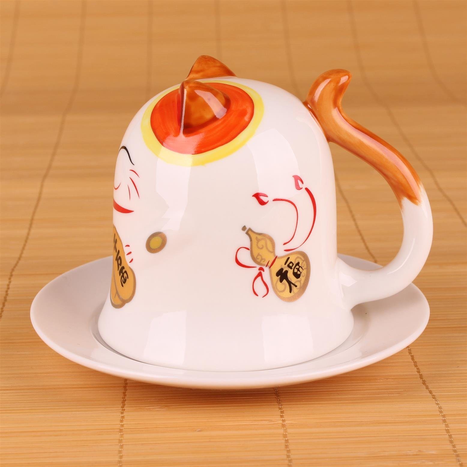 "Maneki-Neko" -Tasse Design der Goodwei Dekofigur im Glückskatze japanischen Kaffeetasse