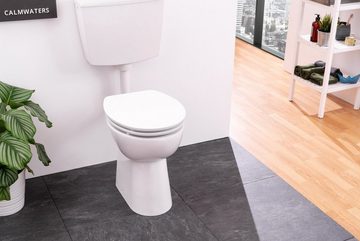 Calmwaters WC-Sitz Hochglanz, Weiß, Holzkern, Absenkautomatik, Hochglanz, Montage unten, 26LP2825