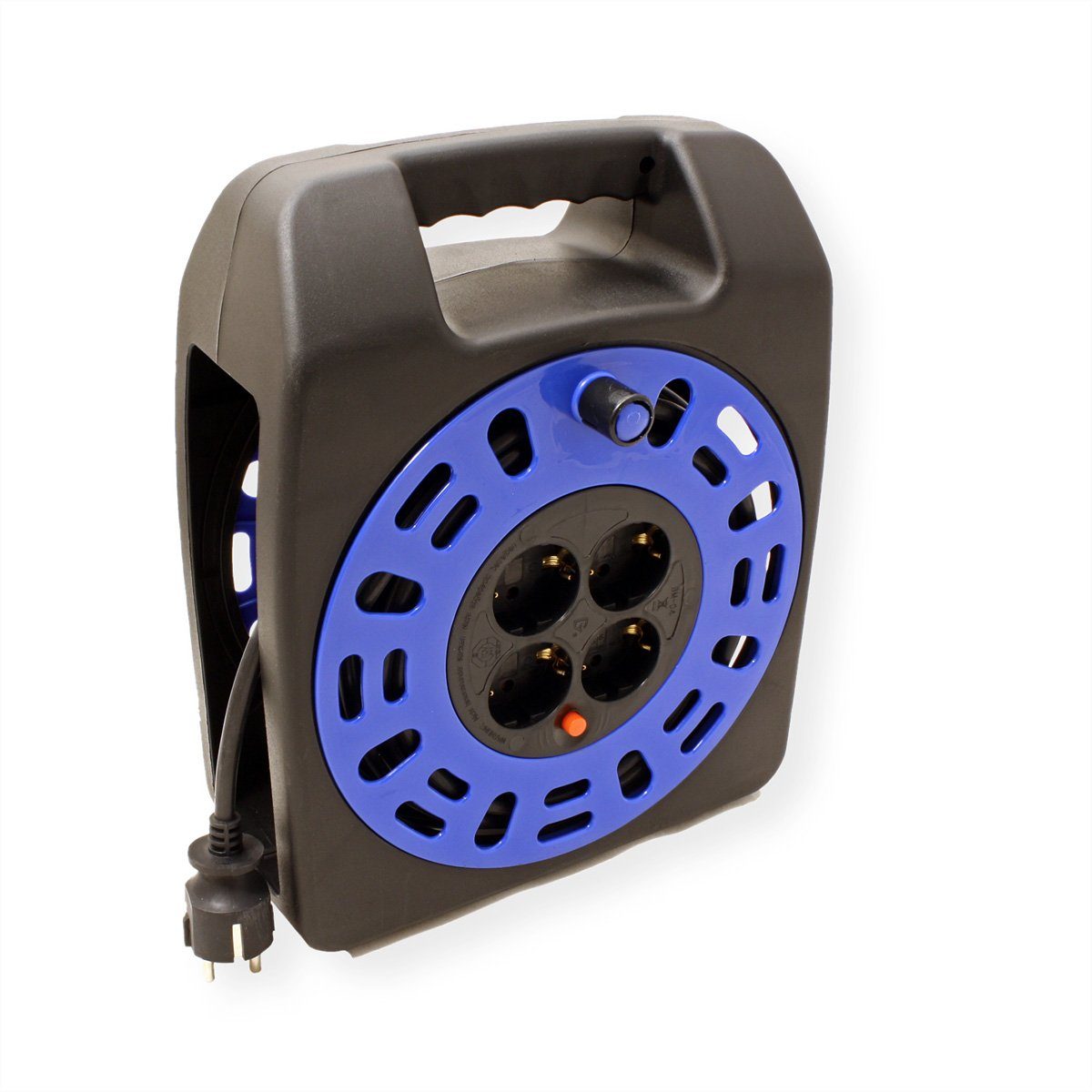 Bachmann Aufrollkabelbox 4x Schutzkontakt AC230V Kabeltrommel (Kabellänge 20 m), 20 m, 393.0060
