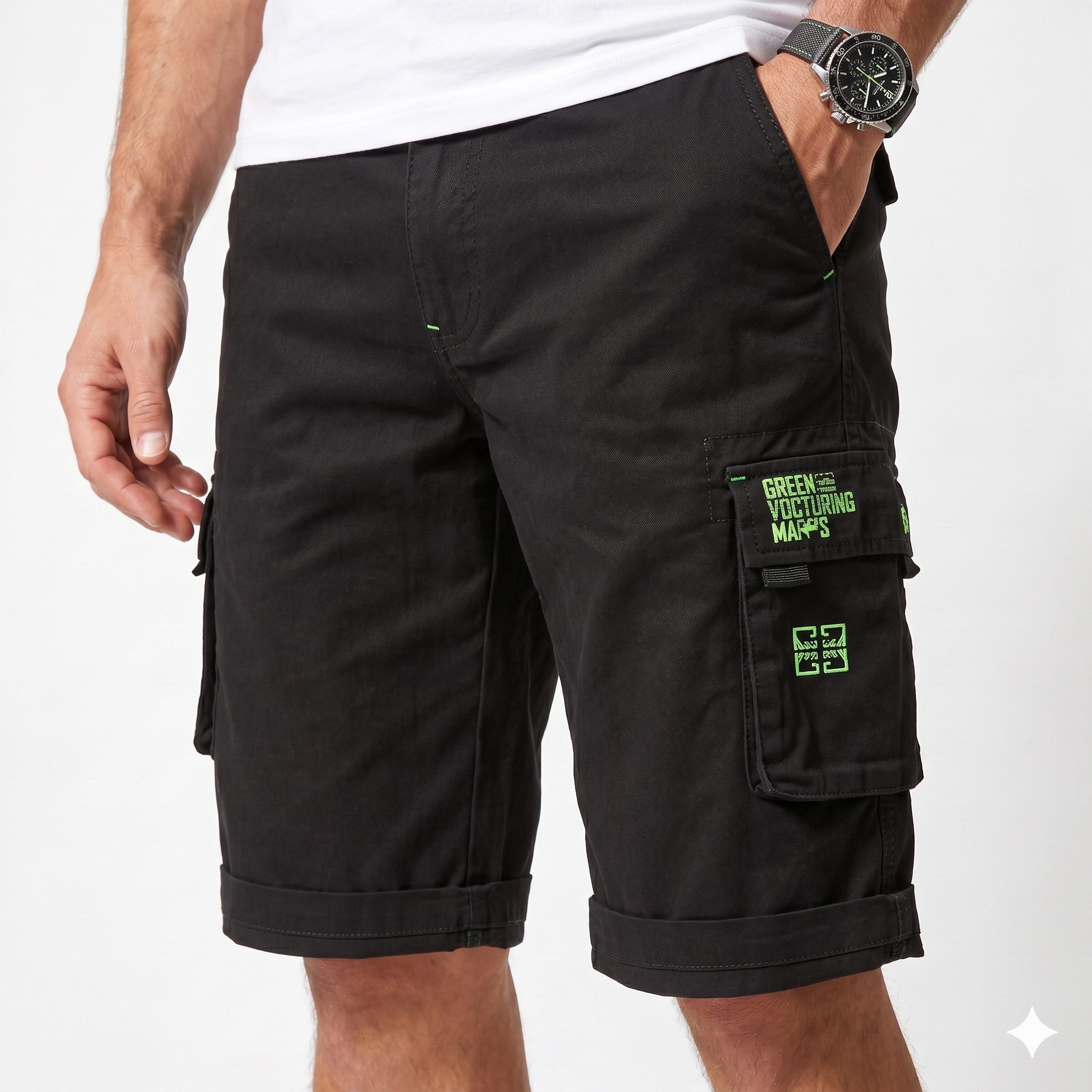 geographical norway Cargoshorts (1-tlg) Herren kurze Hose aus Baumwolle, Sommer-Bermuda ohne Gürtel