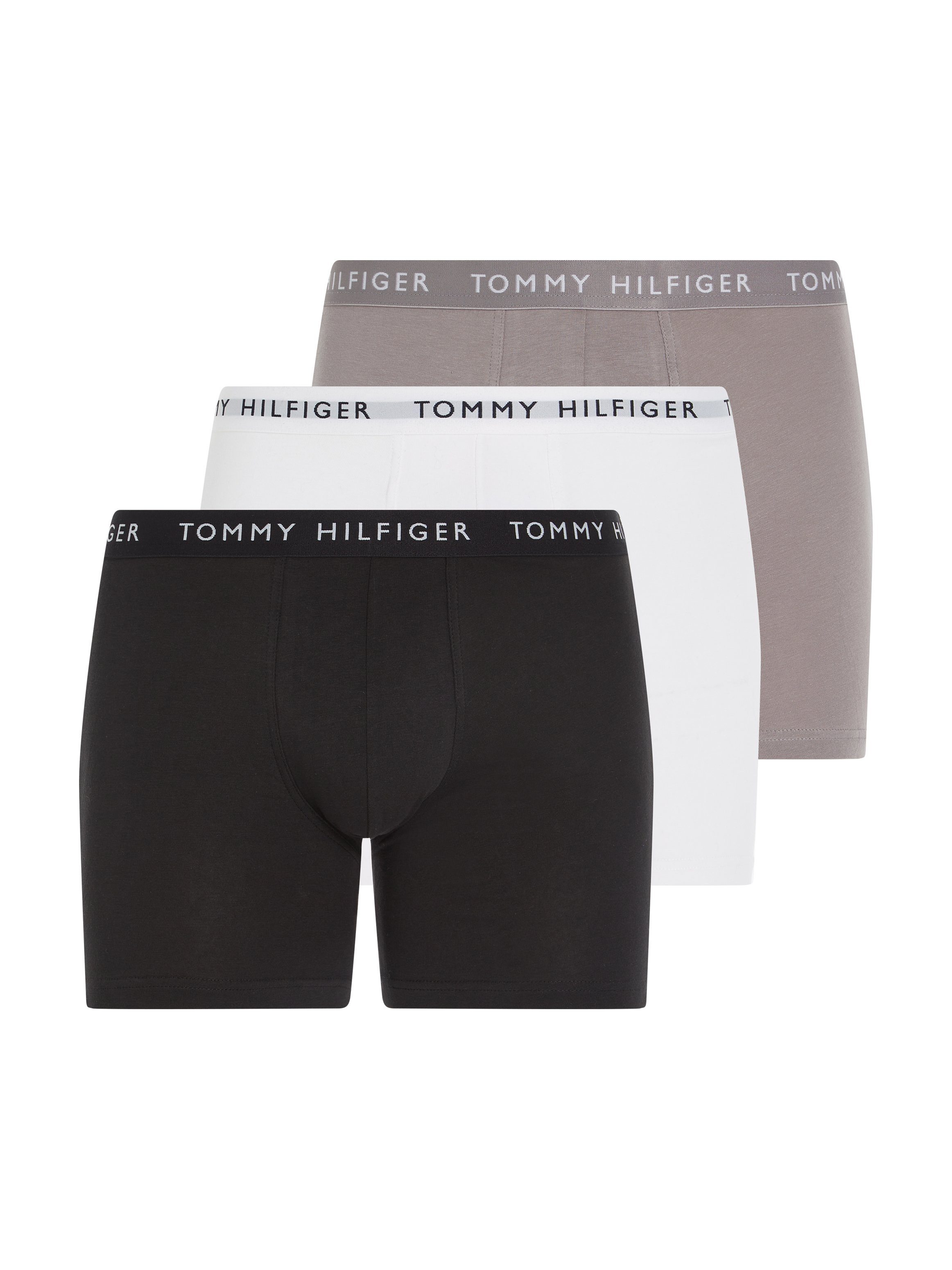 Tommy Hilfiger Underwear Boxer (Packung, 3er-Pack) mit Wäschebund grau, weiß, schwarz