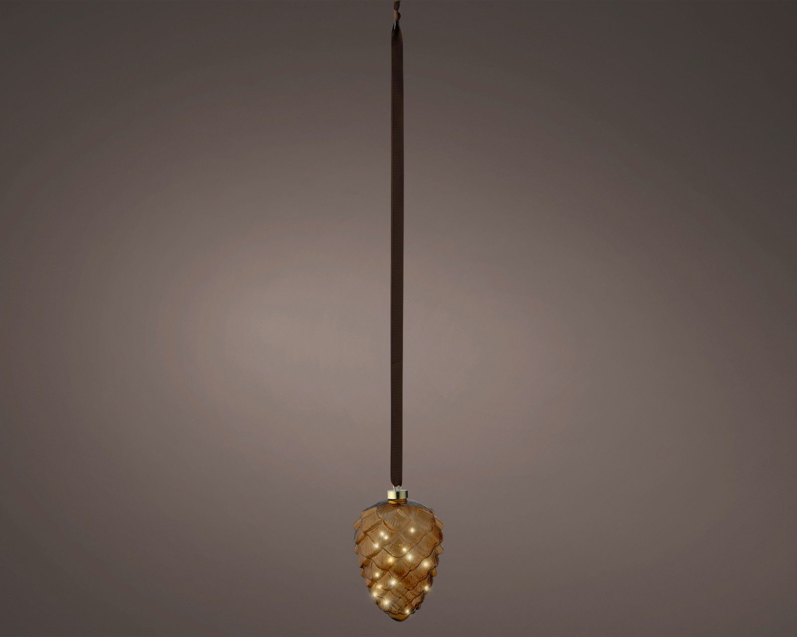 Lumineo Dekofigur LED Zapfen braun/ warmes weiss 21cm günstig online kaufen