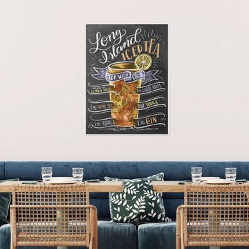 Posterlounge Poster Lily & Val, Long Island Ice Tea Rezept (Englisch), Bar Illustration