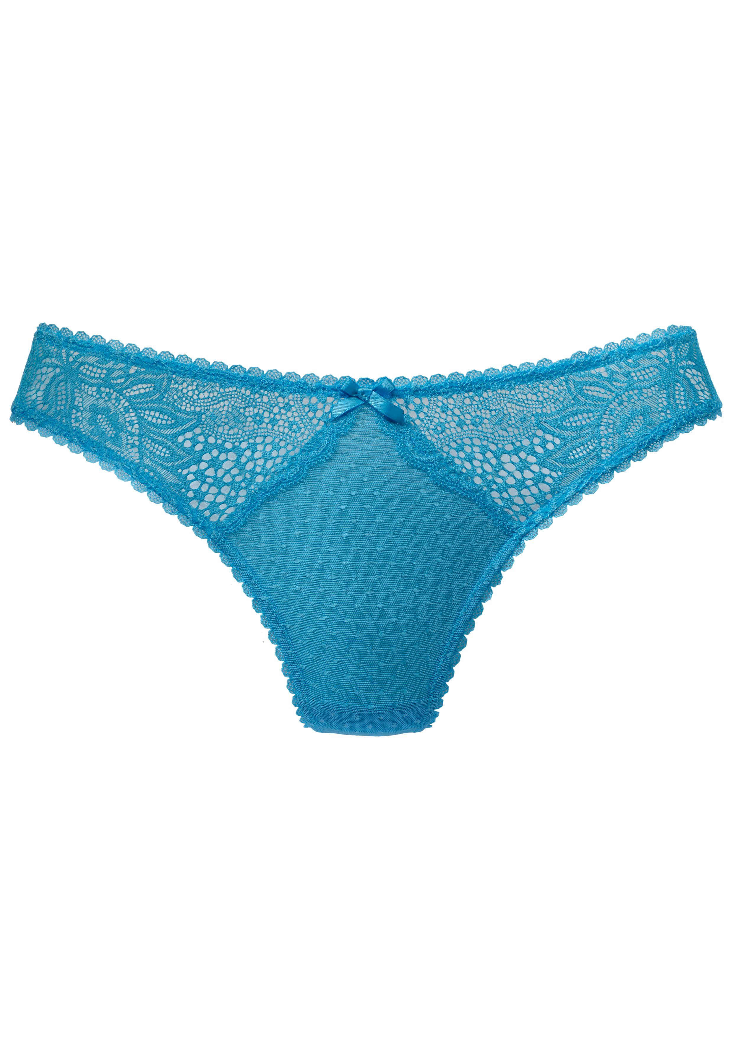Vivance String mit seitlichen Spitzeneinsätzen in blumiger Optik