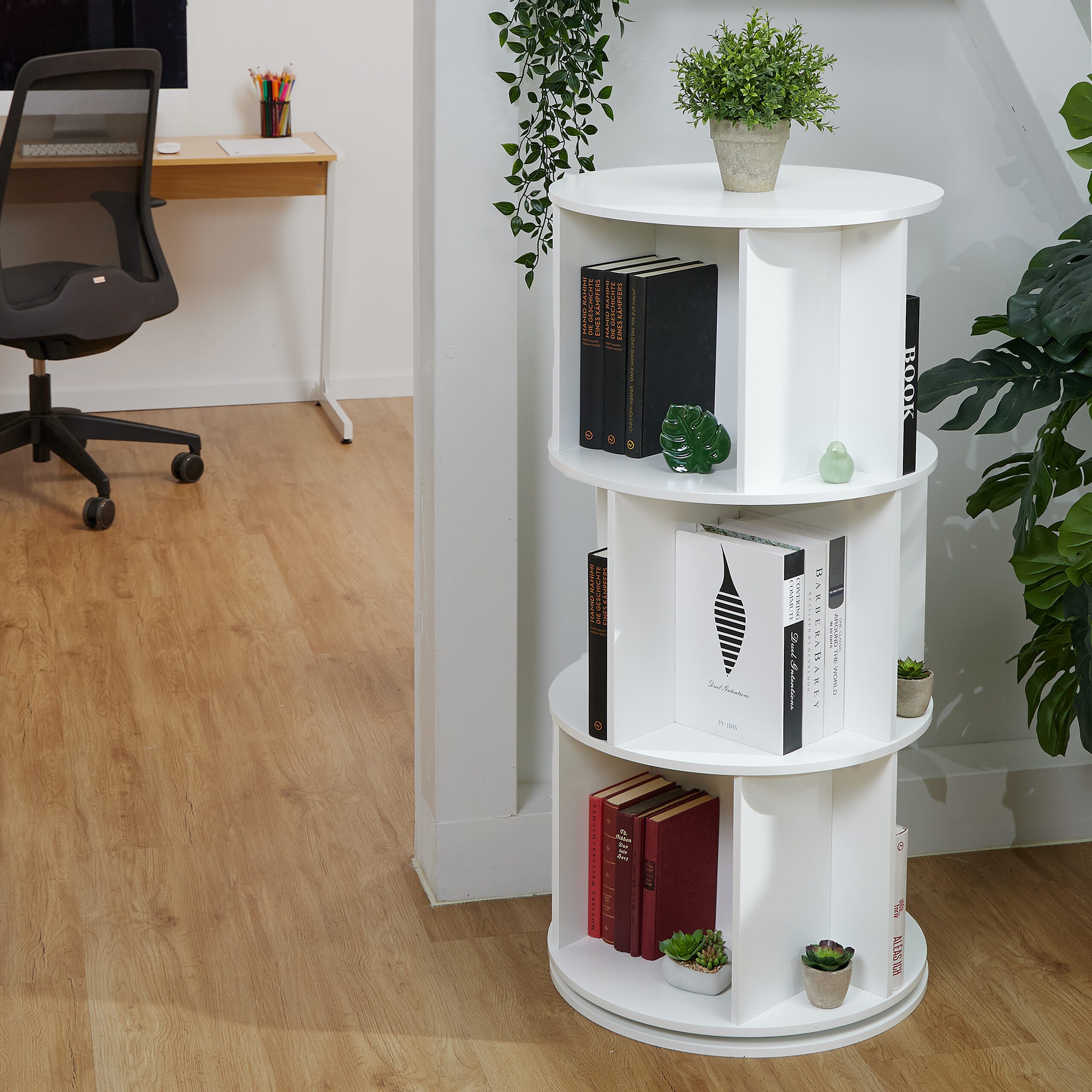 relaxdays Bücherregal Drehbares Bücherregal rund günstig online kaufen