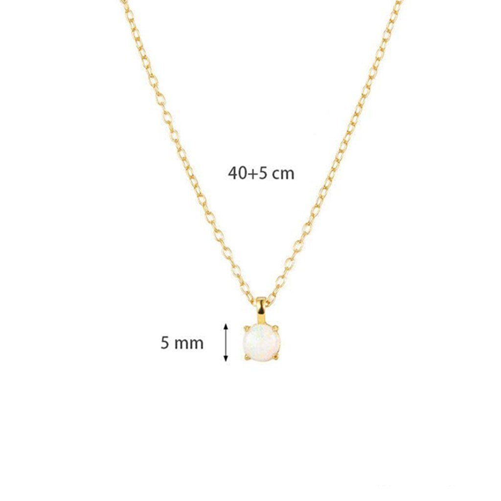 925 Charm-Kette Halskette (1-tlg) Sterling Opal WaKuKa Silber Damenschmuck