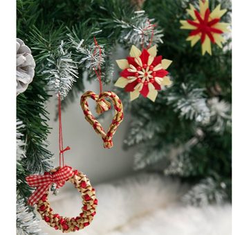 Homewit Adventskarte Weihnachtsbaumschmuck aus Stroh Christbaumschmuck Strohanhänger, für Adventskalender, Christbaum-Schmuck, Weihnachtsdekoration