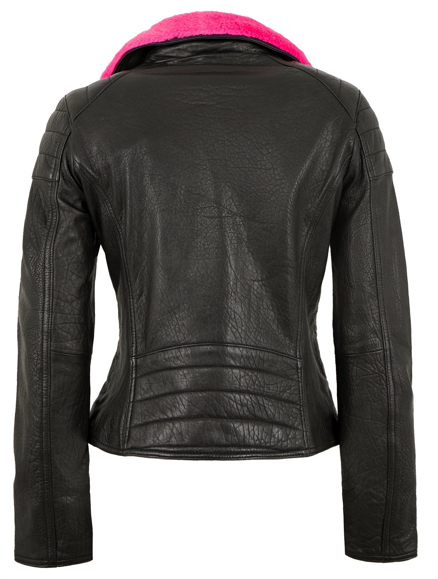 Jilani Lederjacke Jilani Damen pink Echtleder Lederjacke schwarz - / Alla Lammnappa