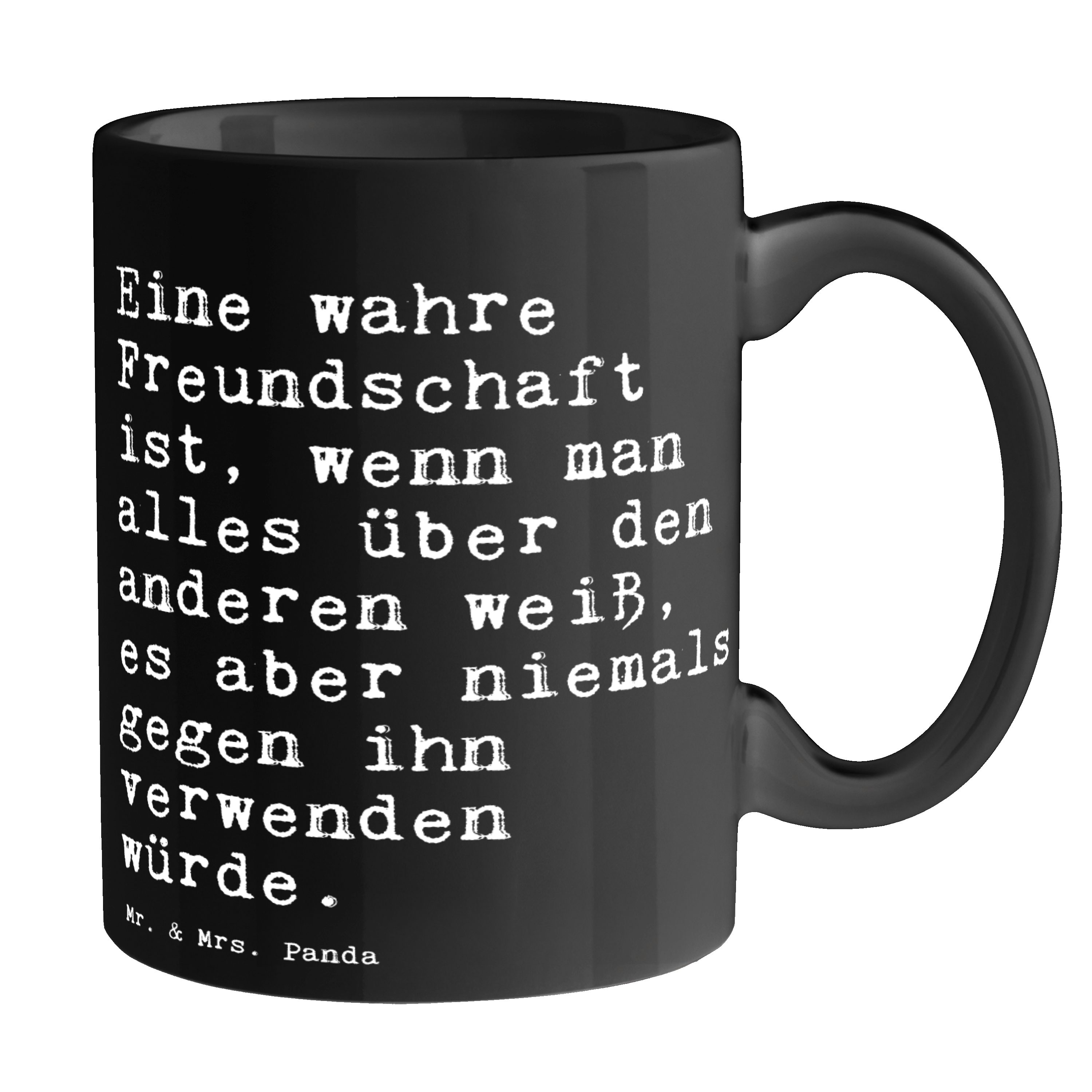 Mr. & Mrs. Panda Tasse »Eine wahre Freundschaft ist,... Schwarz