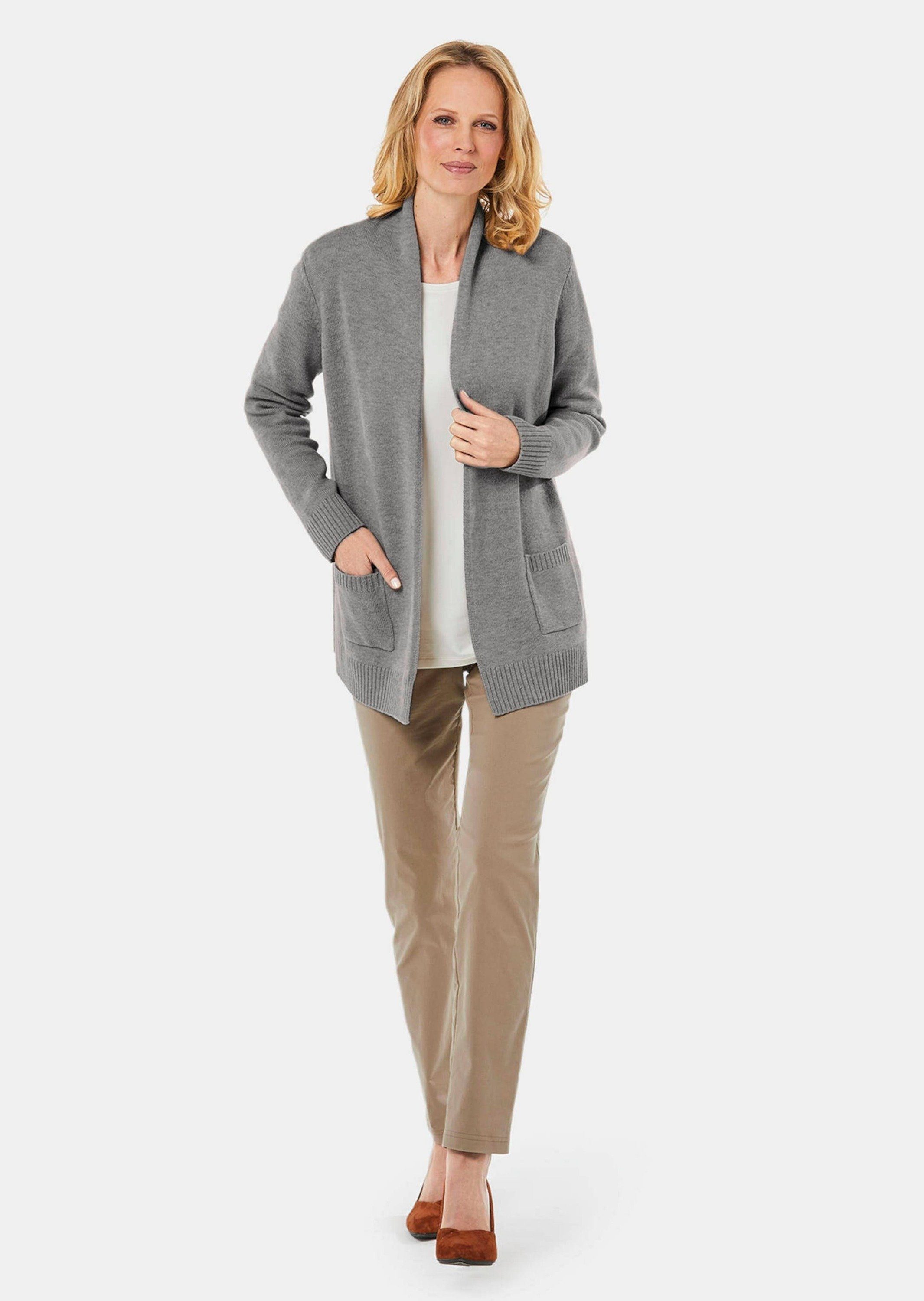 GOLDNER Strickjacke Langarm Cardigan aus Merino Damen Indoorjacke lang, off günstig online kaufen