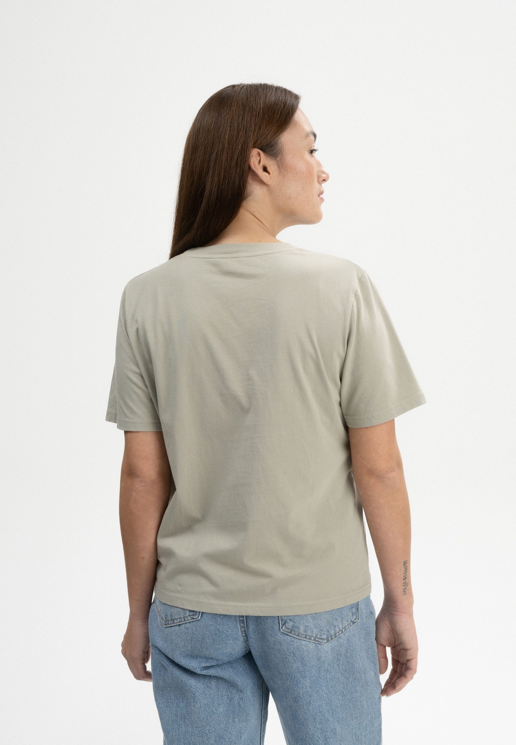 MELA Kurzarmshirt T-Shirt Style TANIKA Gerippter Kragen
