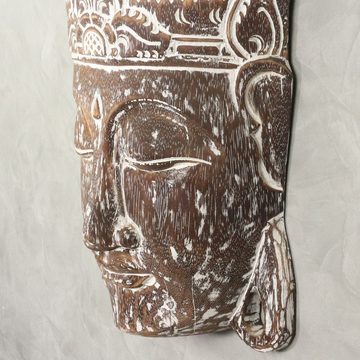 Oriental Galerie Dekofigur XXL Buddha Wandmaske Deko 100 cm (1 St), Kopf Deko Bild klein für innen holz