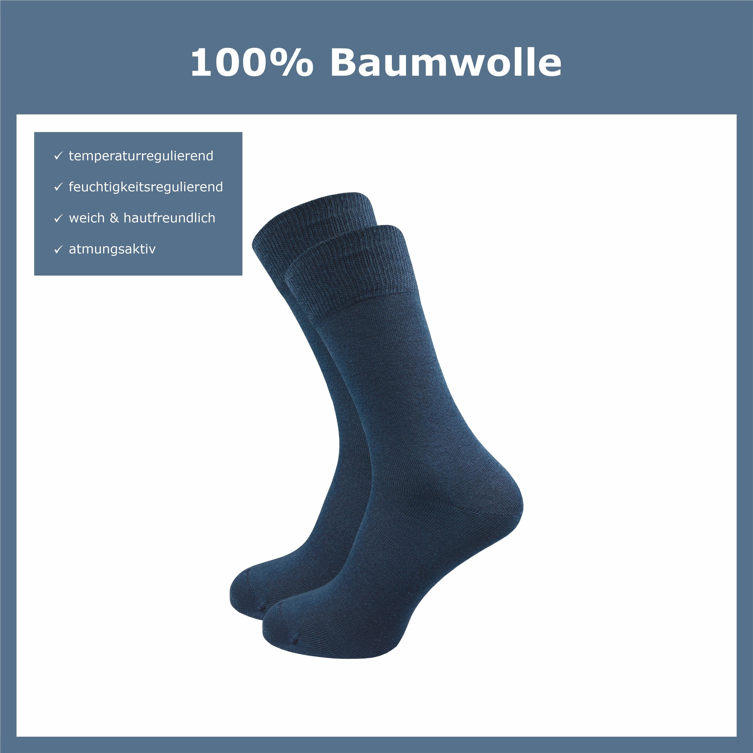 blau Haltbarkeit Weiche - Baumwolle lange gekämmte aus Damen Garn 100 - Reine Baumwollsocken Sneakersocken (10 Paar) Socken für % Baumwolle verstricktes & Doppelt für ca·wa·so