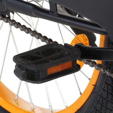 DOTMALL Fahrradlenker Kinderfahrrad mit Vorderradträger 18 Zoll Schwarz und Orange