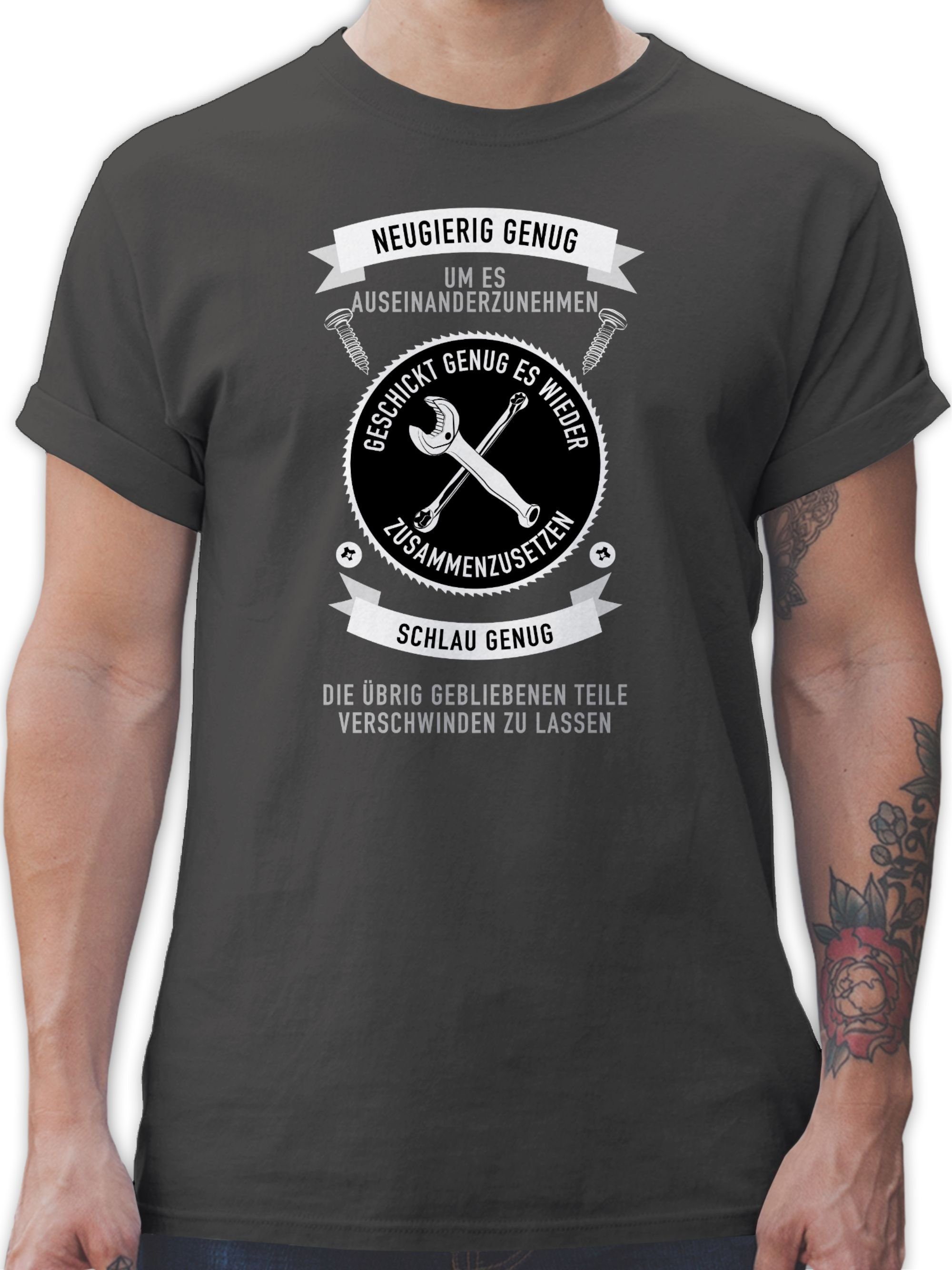 Spruch 2 T-Shirt Handwerker Dunkelgrau Geschenke Shirtracer Handwerker