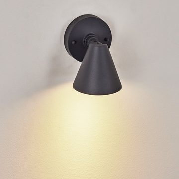 hofstein Außen-Wandleuchte »Domegliara« moderne Außenlampe aus Metall in Anthrazit, ohne Leuchtmittel, runde Wandlampe, Schirm ist beliebig verstellbar, GU10 mit Lichteffekt