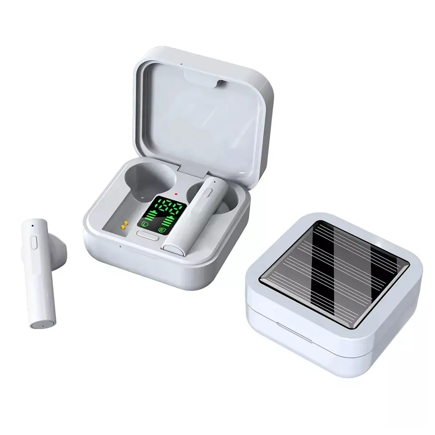 Denver TWS-62 True Wireless Bluetooth Earbuds In-Ear-Kopfhörer (Auto-Pairing, kabelloses Aufladen mit Lade-Transport-Box, Batterieladeanzeige, Freisprechfunktion, Bluetooth, Touch Bedienfeld, Mikrofon, Kabel-Fernbedienung)