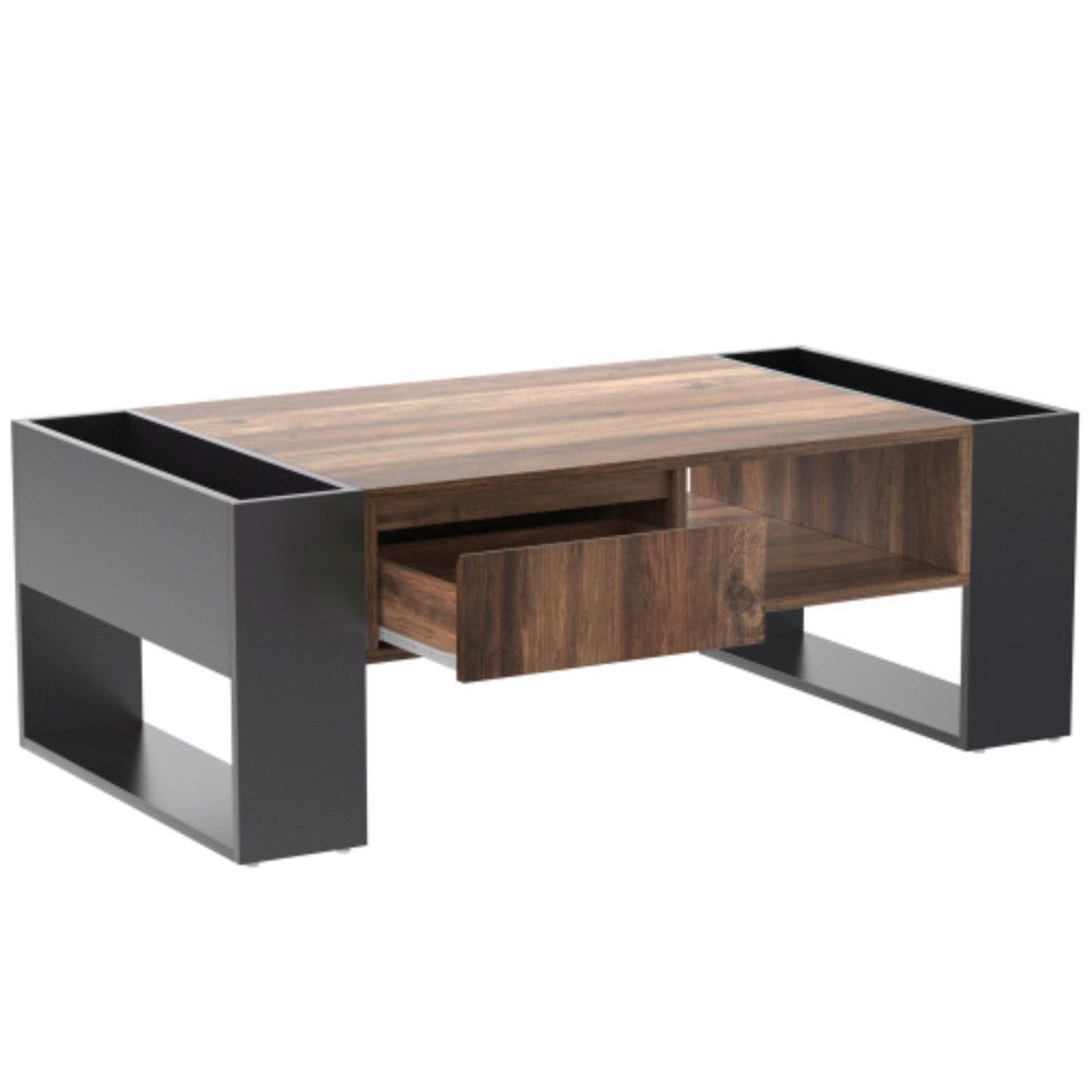 Totnz Couchtisch Couchtisch aus Holzmaserung, Wohnzimmer-Sofatisch, großer Stauraum