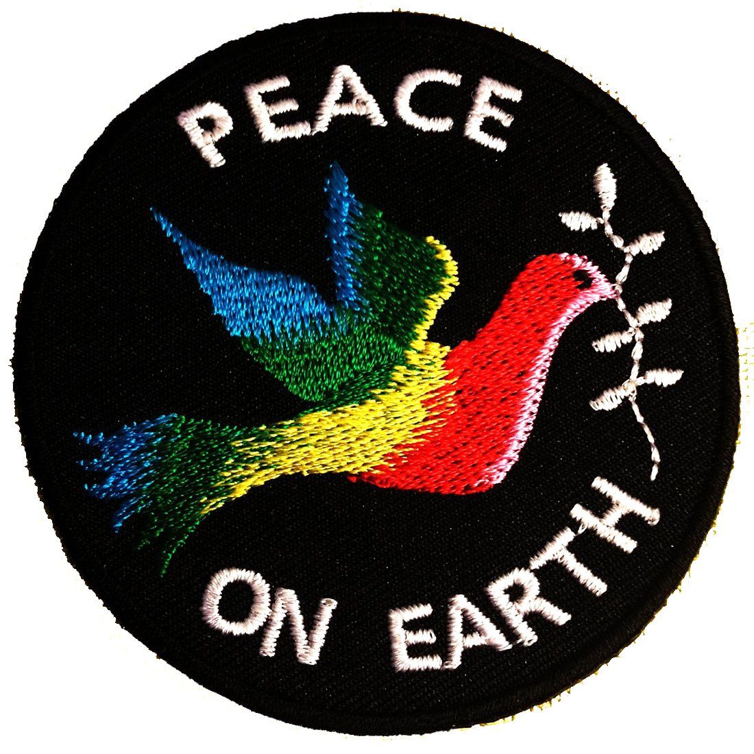 Catch the Patch Aufnäher Bügelbild, Aufbügler, Applikationen, Patches, Flicken, zum aufbügeln, Polyester, Peace Friedenstaube - Größe: Ø 7,5