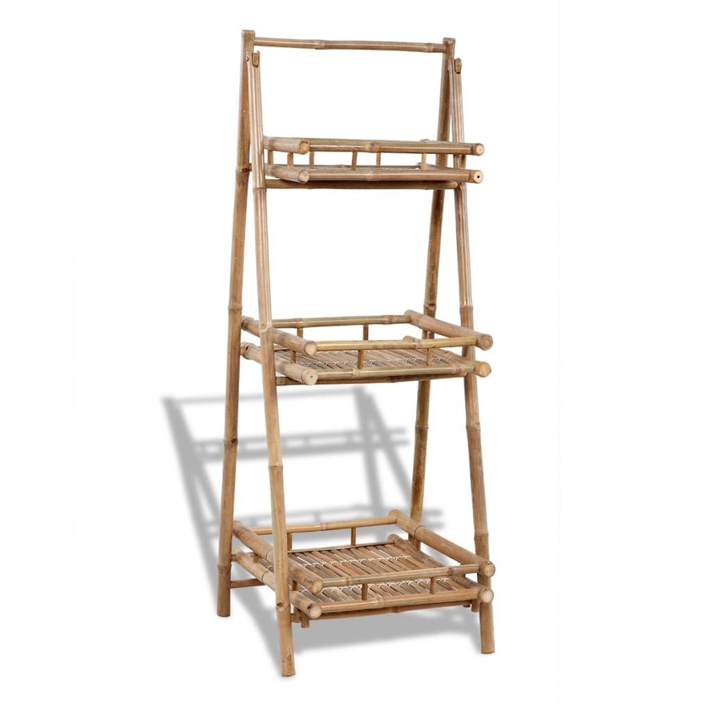 vidaXL Pflanzentreppe Blumenregal Blumentreppe Pflanzenregal Pflanzentreppe 3 Ablagen Bambus. € 124,99