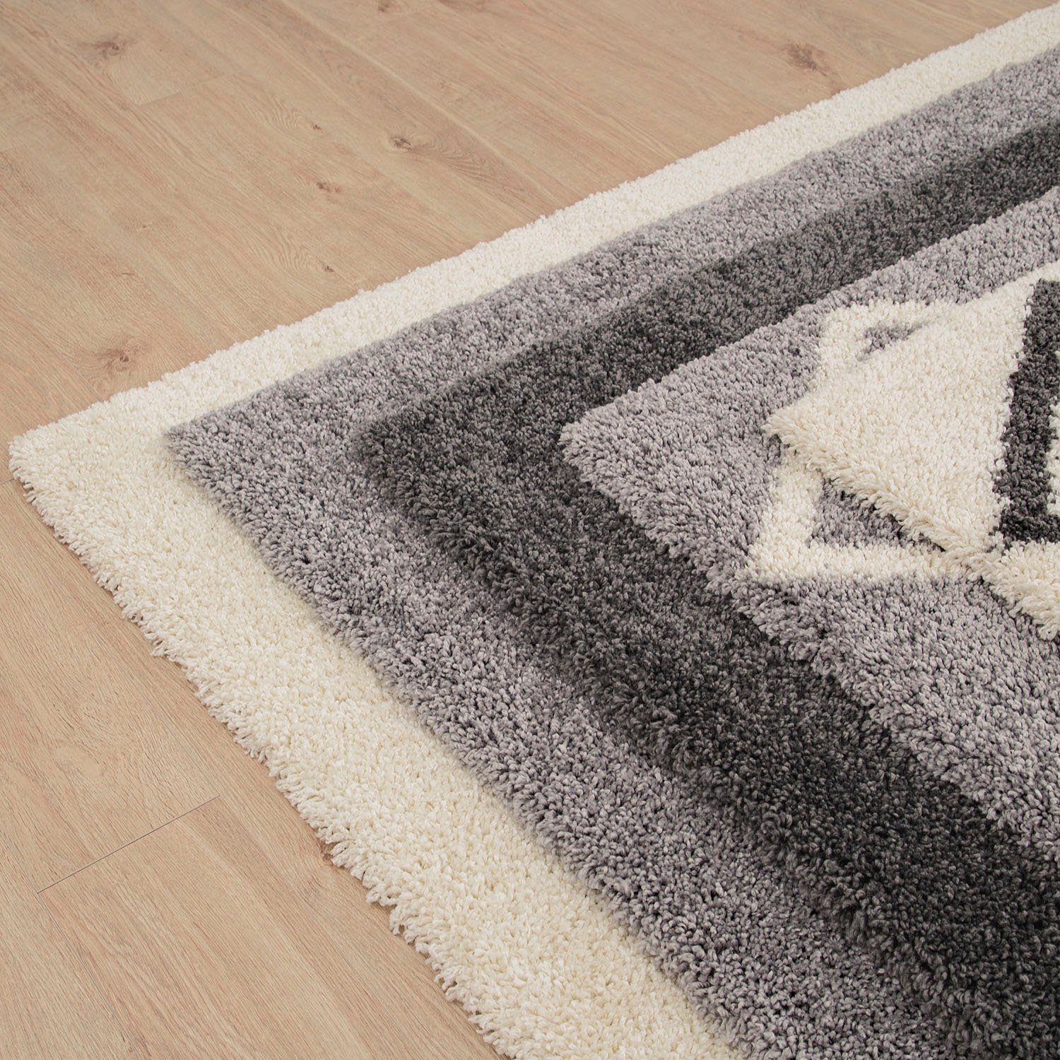 Paco Home Hochflor-Teppich Arezzo 681, rechteckig, Höhe: 49 mm, modernes Rauten Design, sehr weicher Flor – Bild 5 von 5