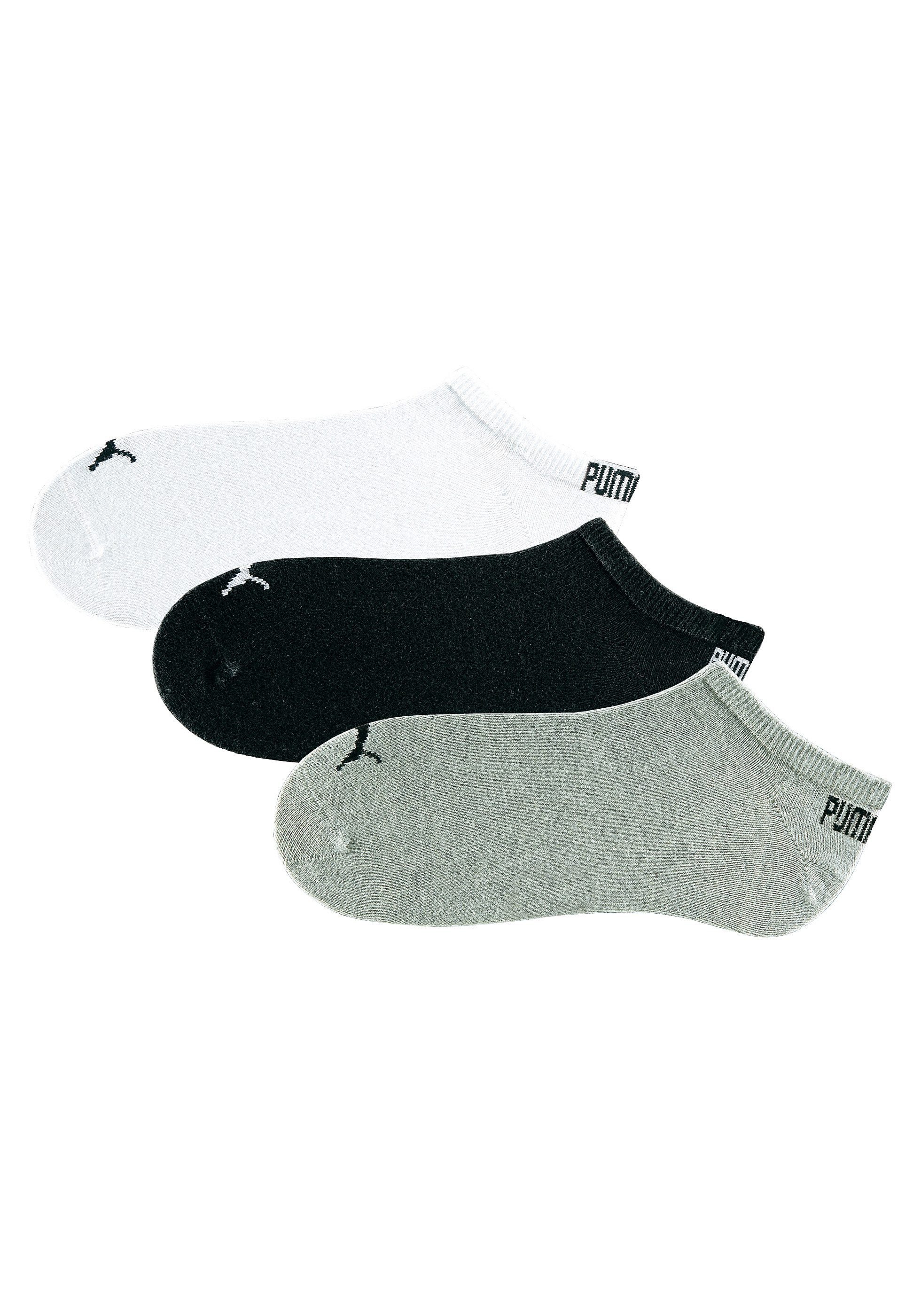 1x PUMA weiß, klassischer Form schwarz 1x (3-Paar) in 1x Sneakersocken grau-meliert,