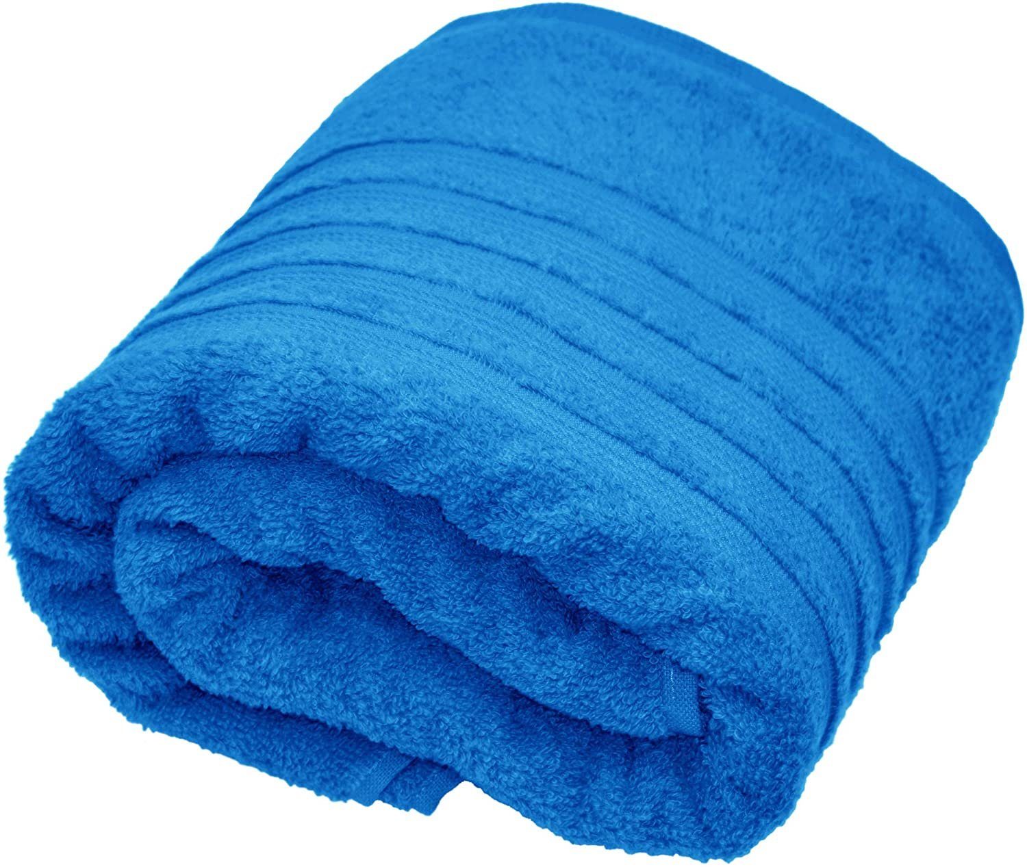 Lashuma Wellness lang Frottee 85x220 Blau Saunatuch Badetuch cm, (1-St), extra London, Handtuch Capri