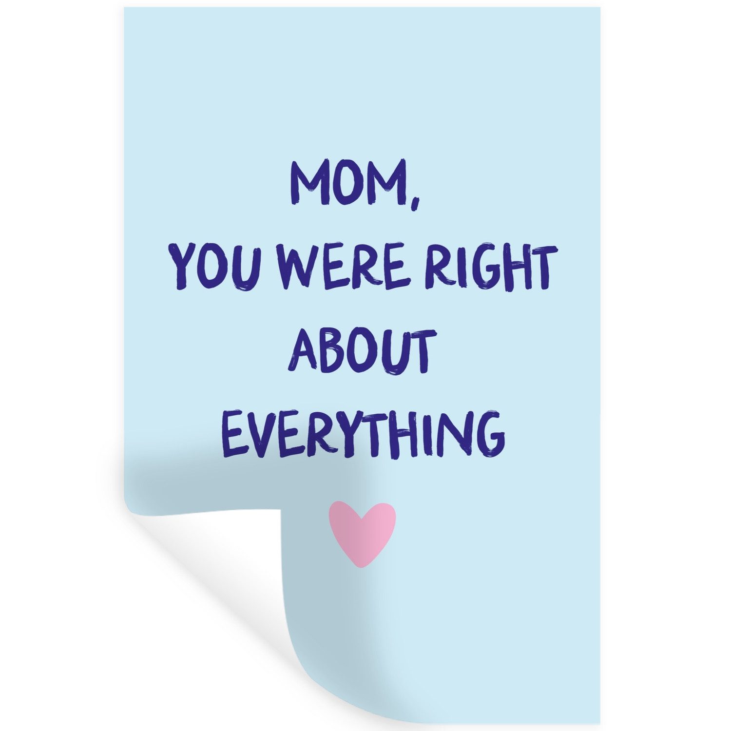 MuchoWow Wandsticker Mutter - Zitat - Blau (1 St), Wanddeko, Aufkleber, Wandtattoo, 80x120 cm